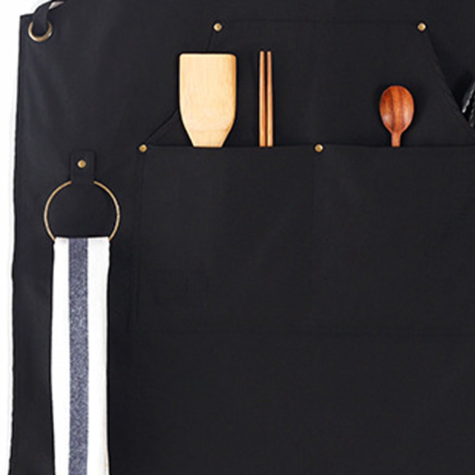 Barbecue Apron Adjustable Waterproof Work Tool Apron with Multiple Pockets view 5