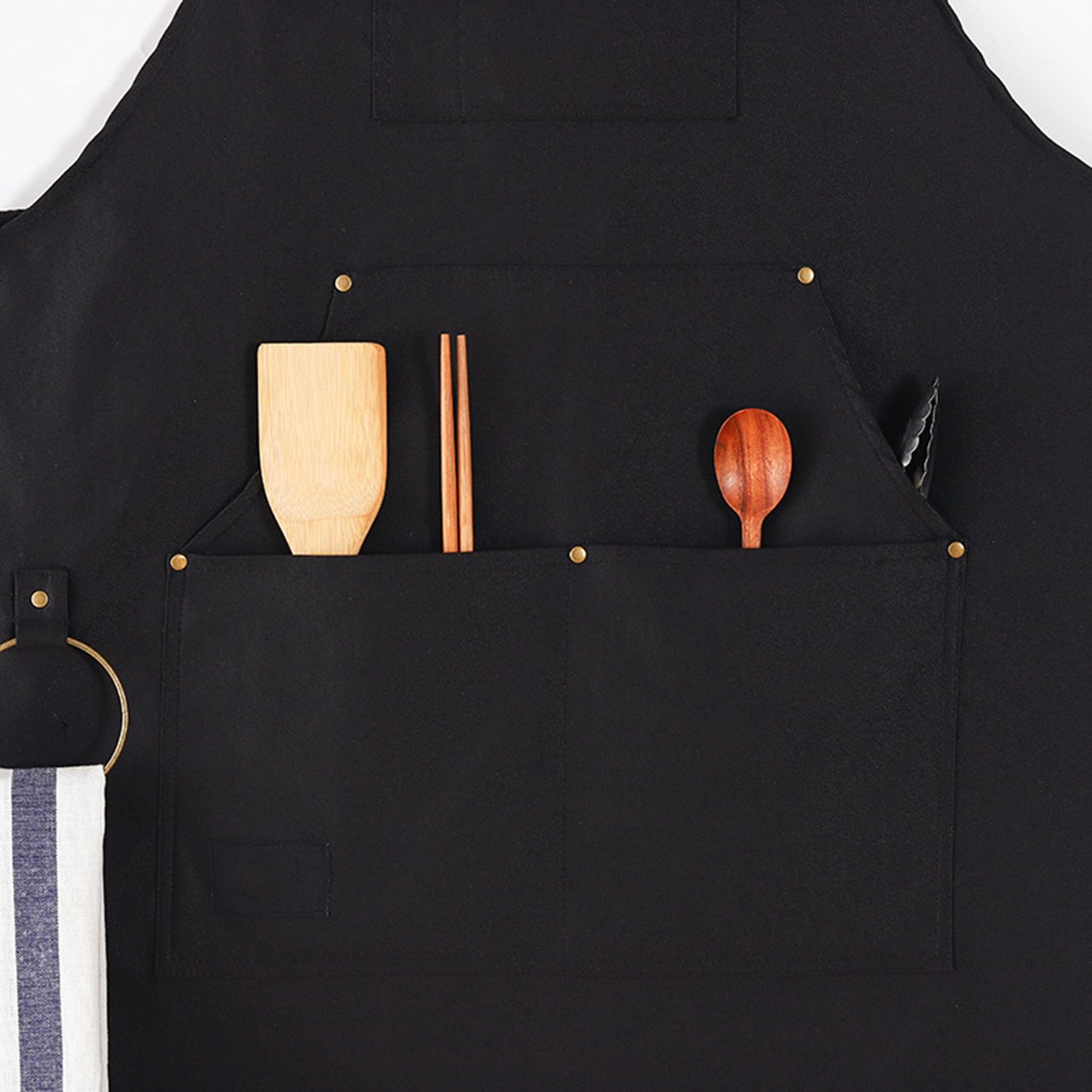 Barbecue Apron Adjustable Waterproof Work Tool Apron with Multiple Pockets view 7