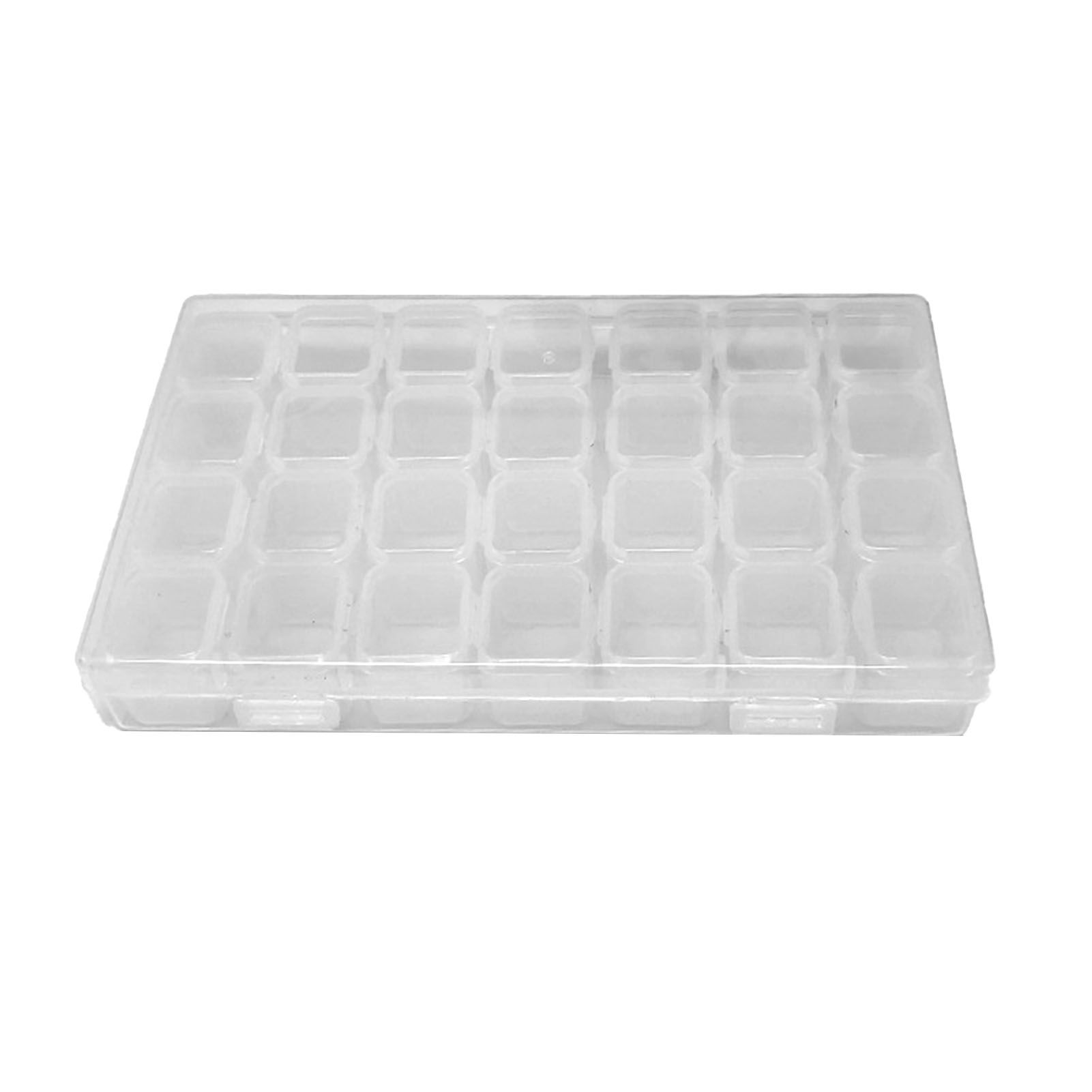 Nail Storage Box 28 Grid Eco Friendly Durable Transparent PP Separate Lid Nail