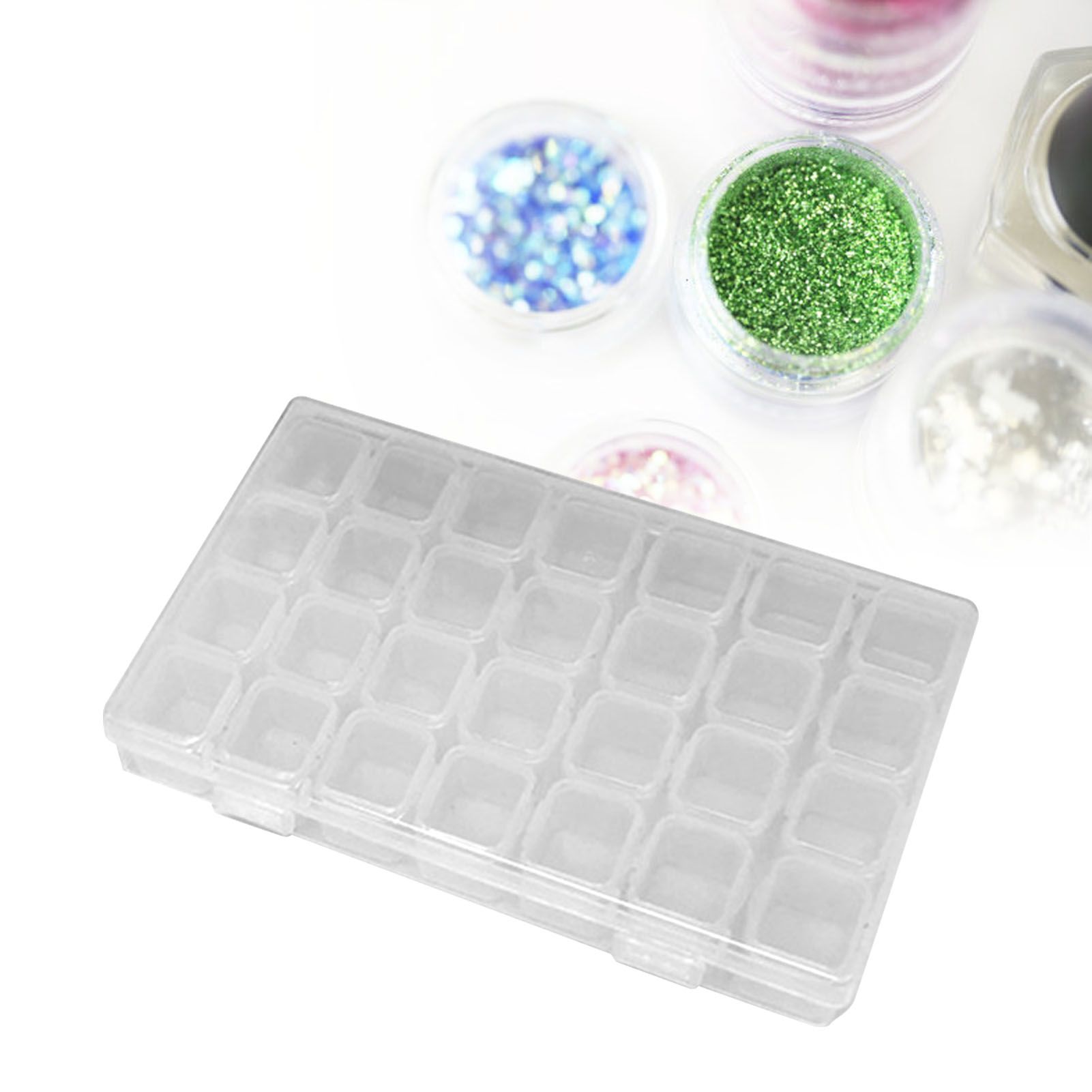 Nail Storage Box 28 Grid Eco Friendly Durable Transparent PP Separate Lid Nail view 5