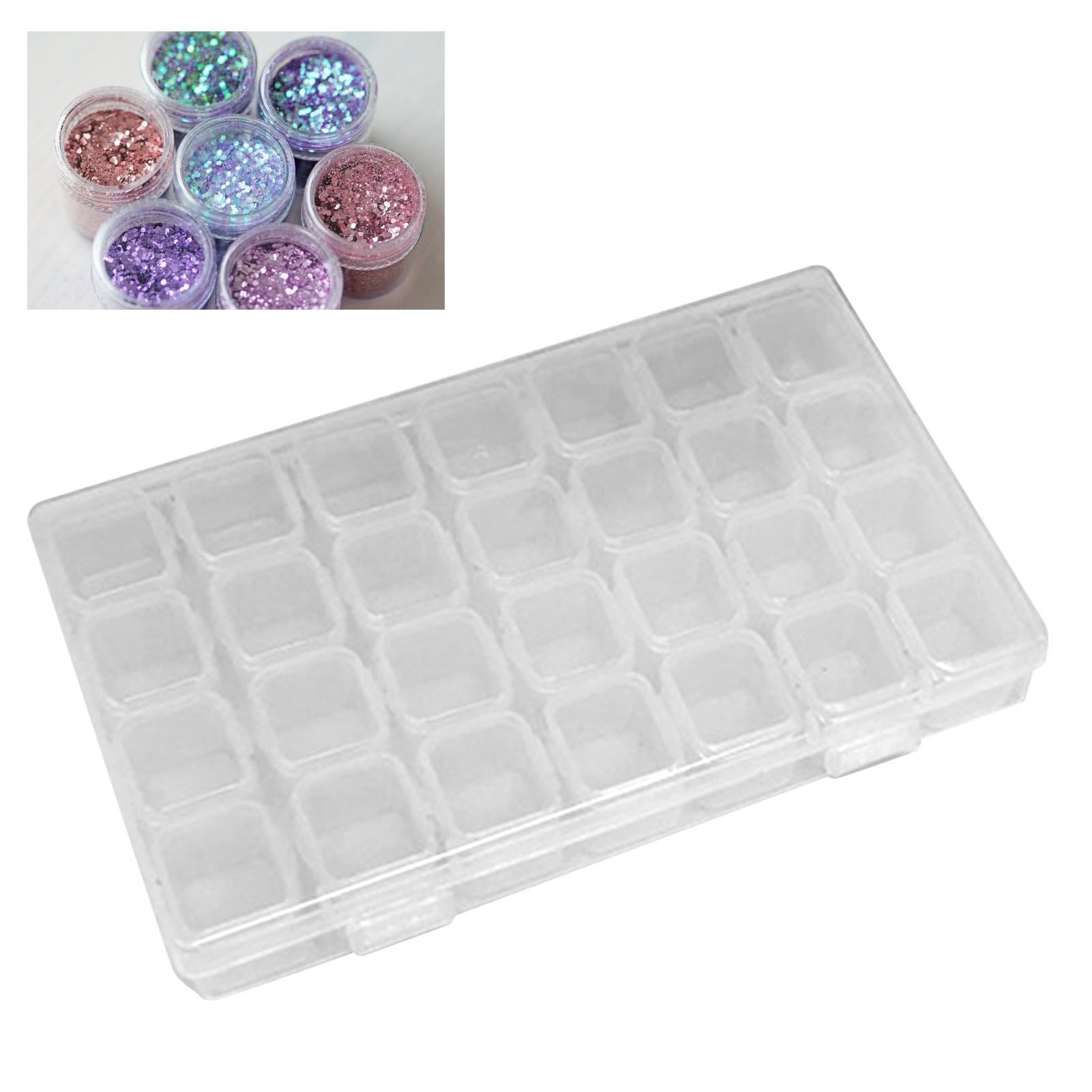Nail Storage Box 28 Grid Eco Friendly Durable Transparent PP Separate Lid Nail view 6