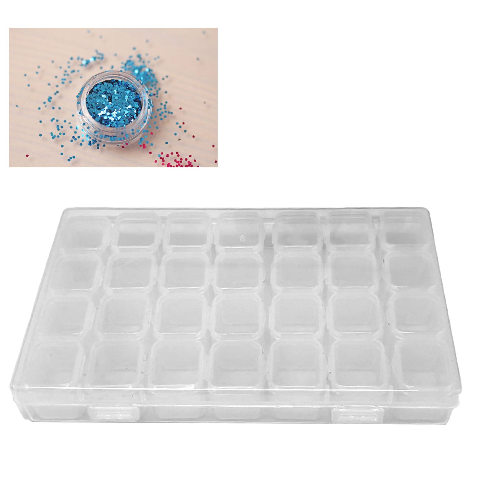 Nail Storage Box 28 Grid Eco Friendly Durable Transparent PP Separate Lid Nail view 11