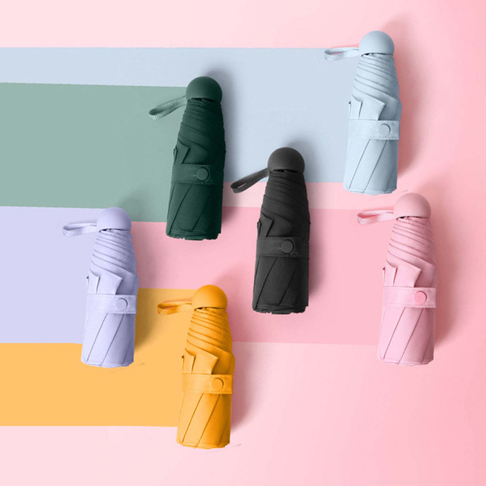 Capsule Umbrella Mini Pocket UV Resistant 2 Use 5 Section 8 Edged Outdoor view 5