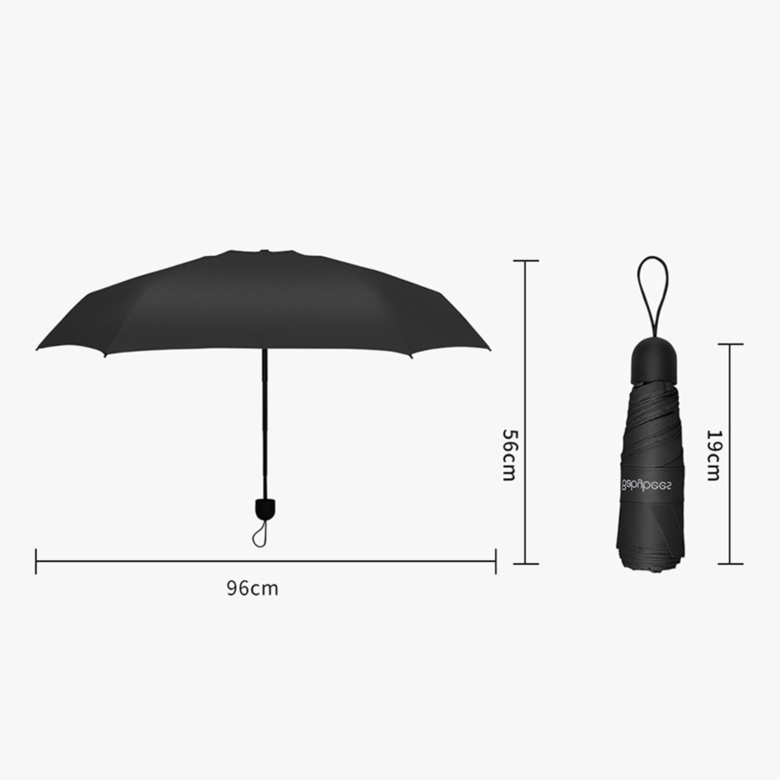 Capsule Umbrella Mini Pocket UV Resistant 2 Use 5 Section 8 Edged Outdoor view 9