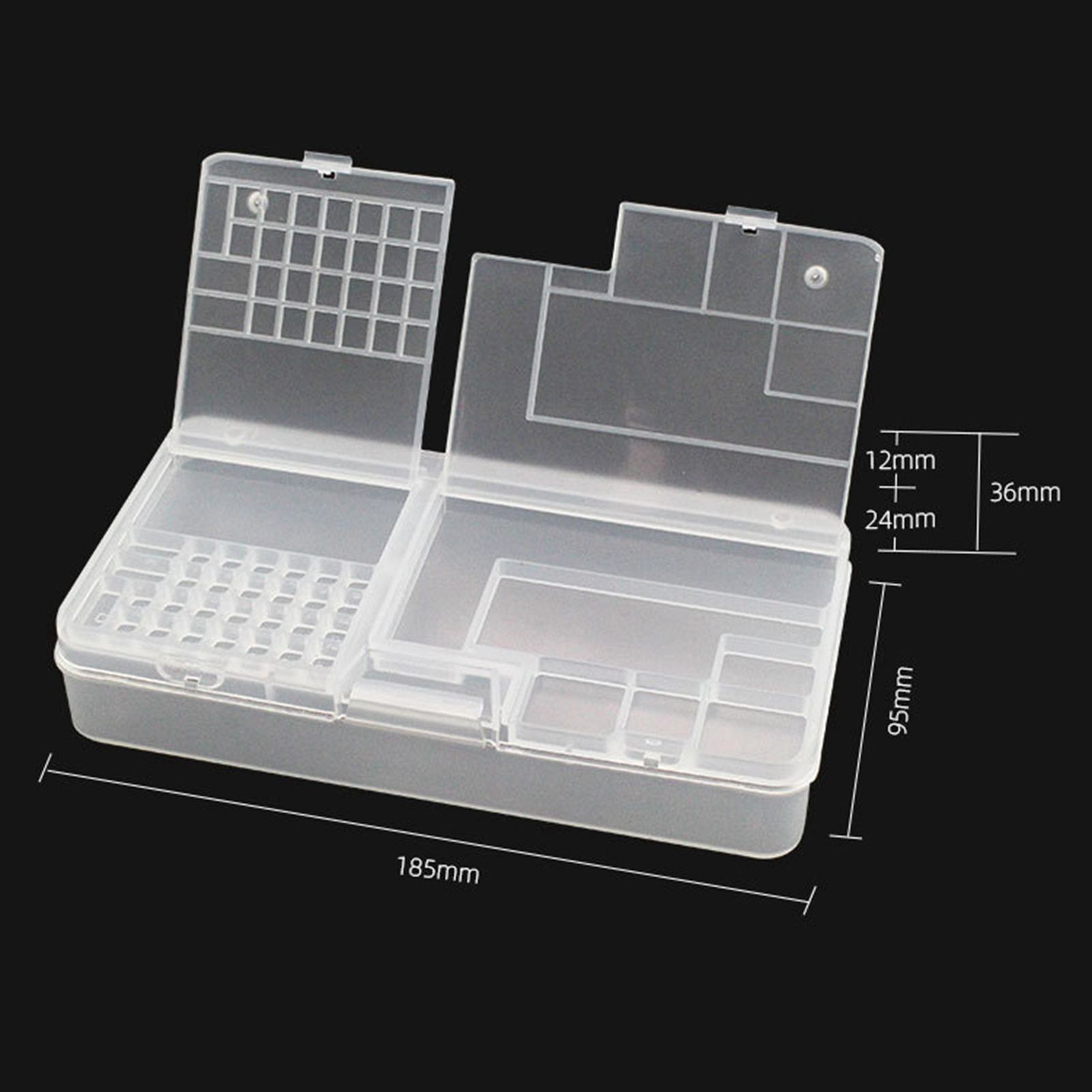 Electronic Components Storage Box Multipurpose Double Layer Rectangular PP view 6