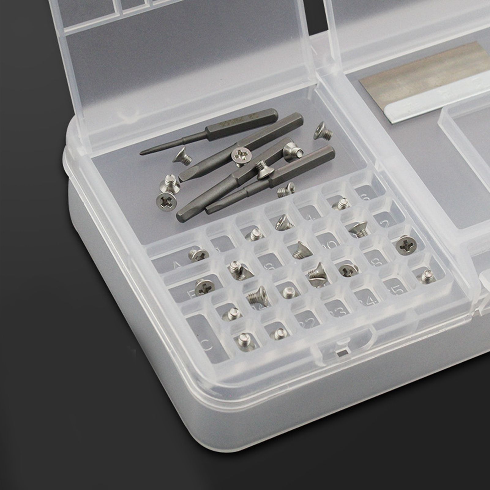 Electronic Components Storage Box Multipurpose Double Layer Rectangular PP view 10