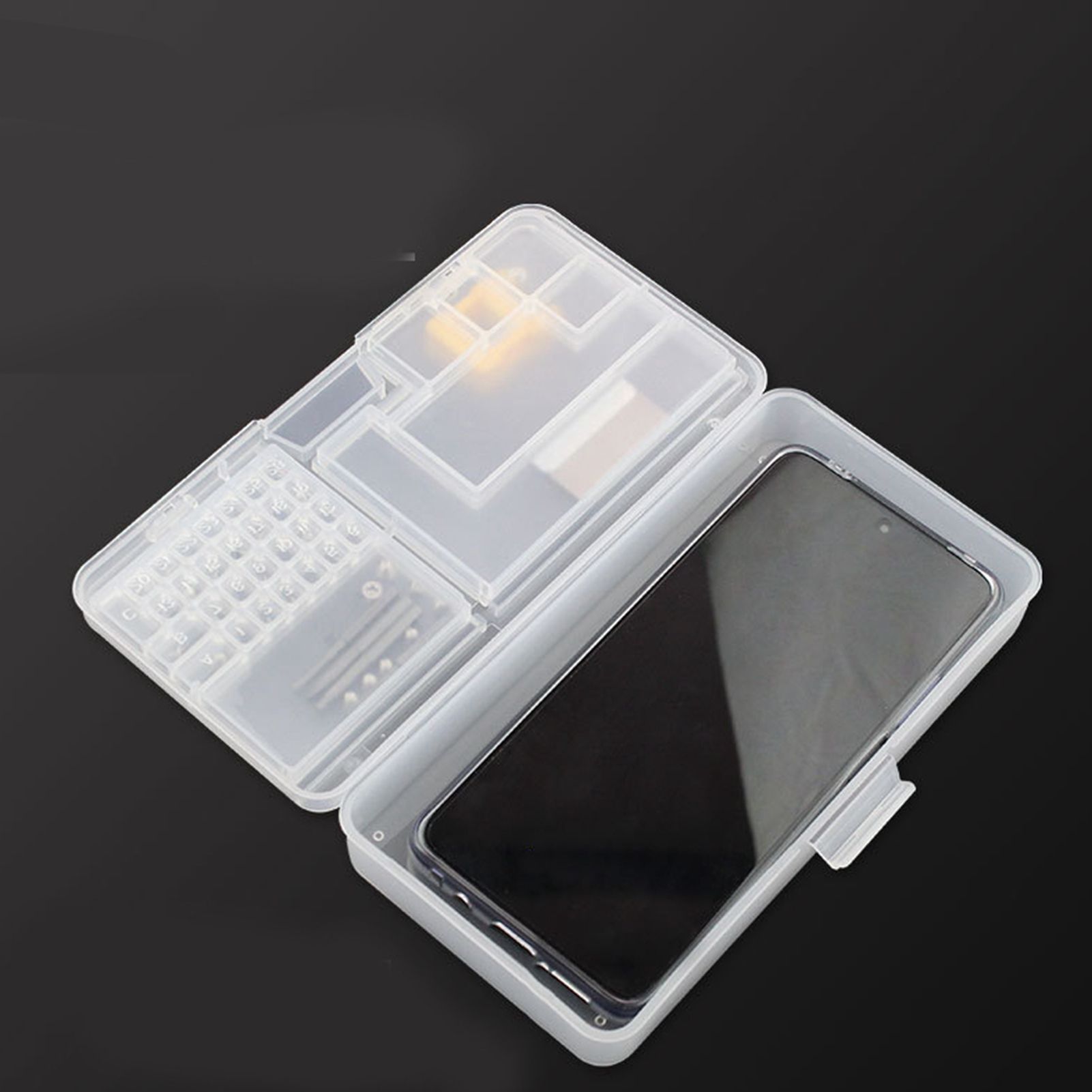Electronic Components Storage Box Multipurpose Double Layer Rectangular PP view 11