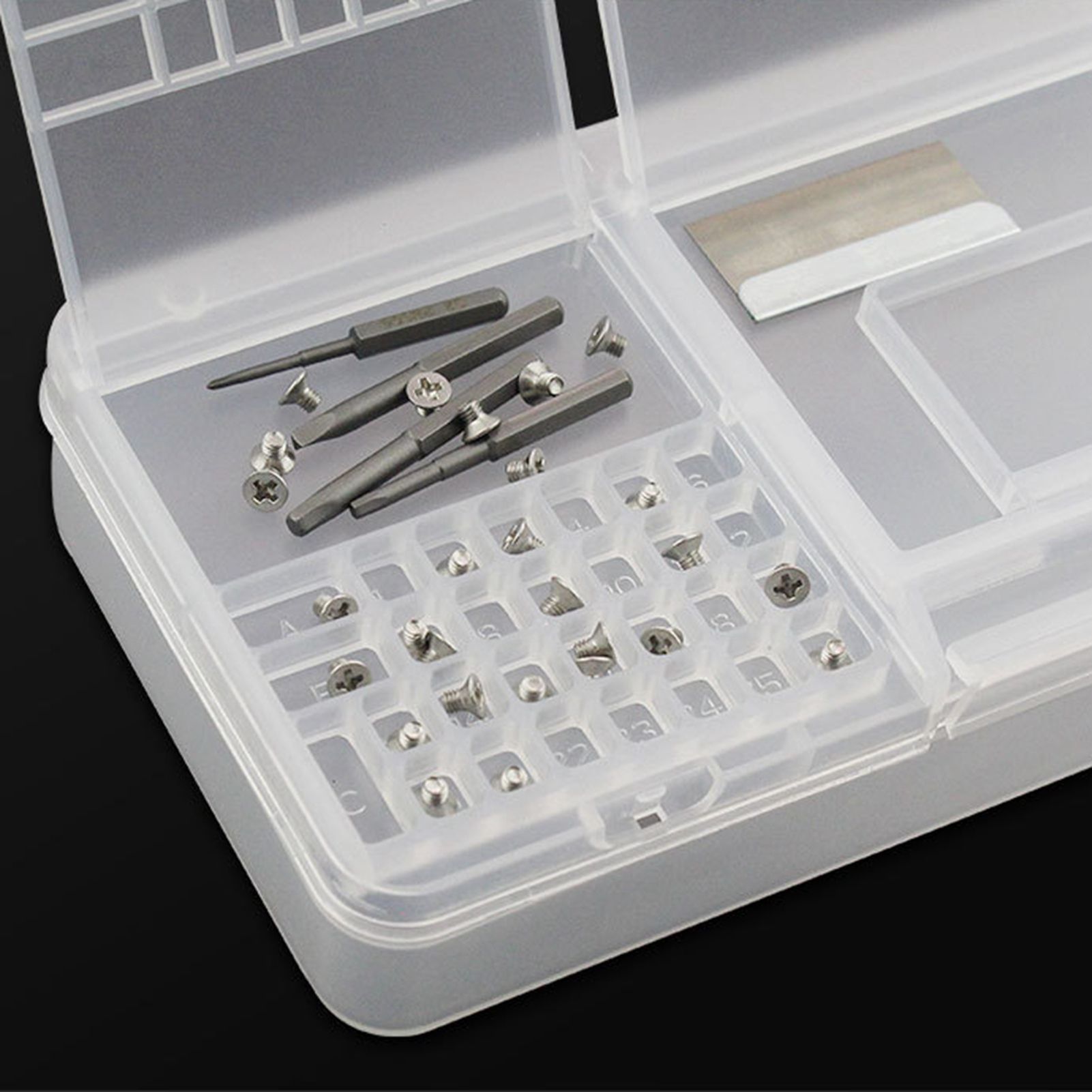 Electronic Components Storage Box Multipurpose Double Layer Rectangular PP view 12