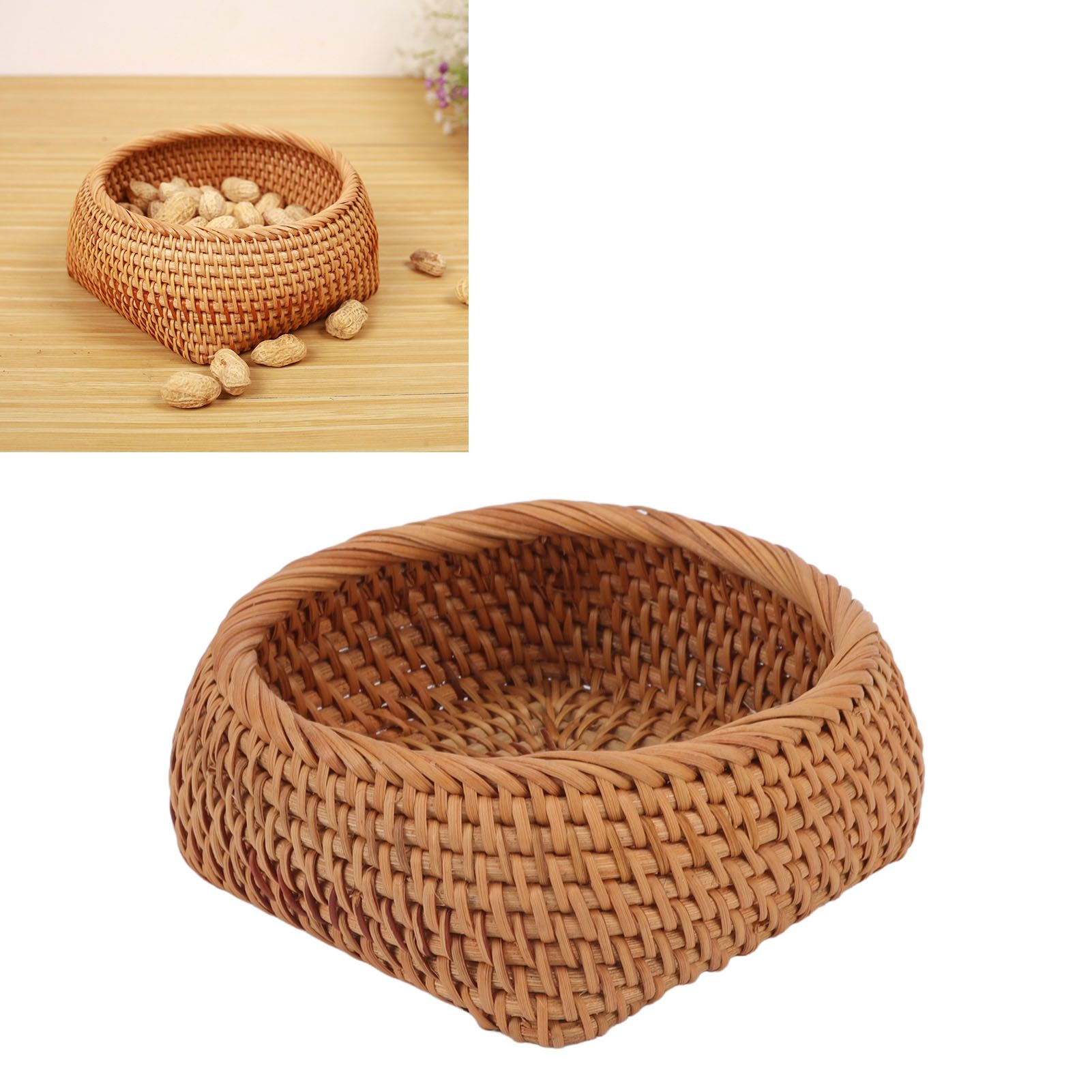 Rattan Storage Basket Hand Woven Simple Exquisite Rattan Organizer Storage view 11