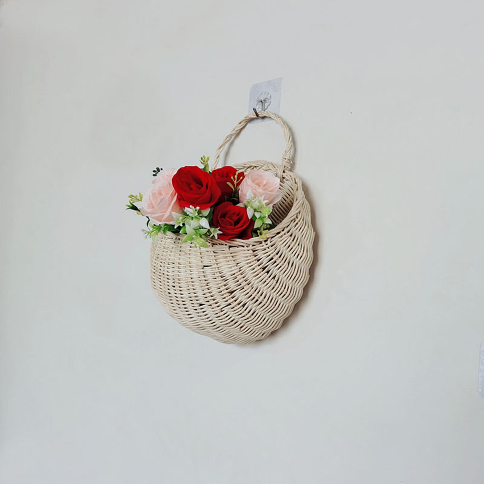 Wall Hanging Rattan Basket Multifunctional Wall Mounted Woven Storage Basket view 11