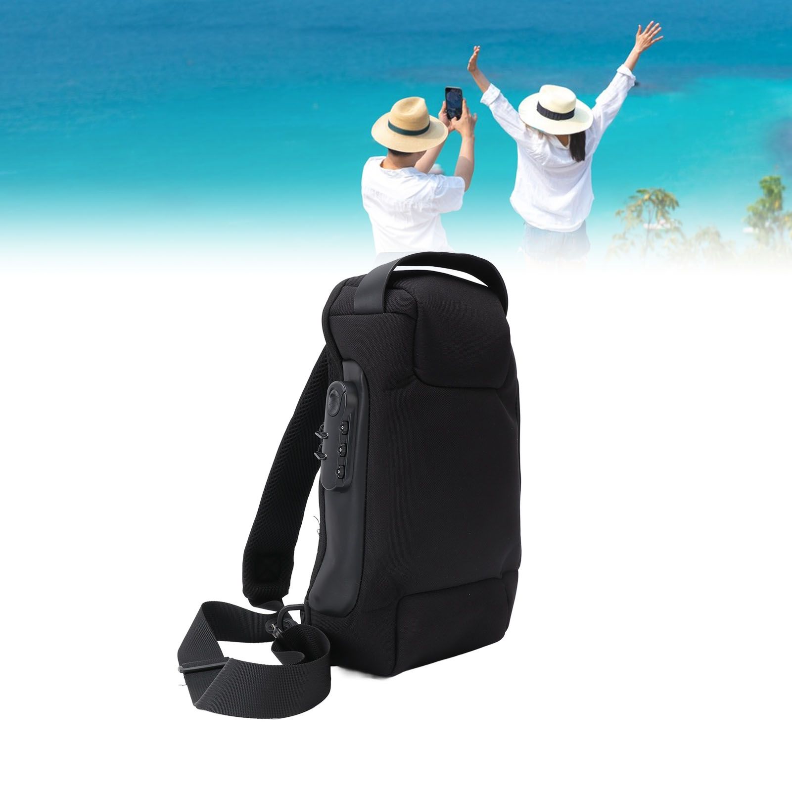 Shoulder Backpack Breathable Large Capacity Lockable Zipper Oxford Cloth view 11