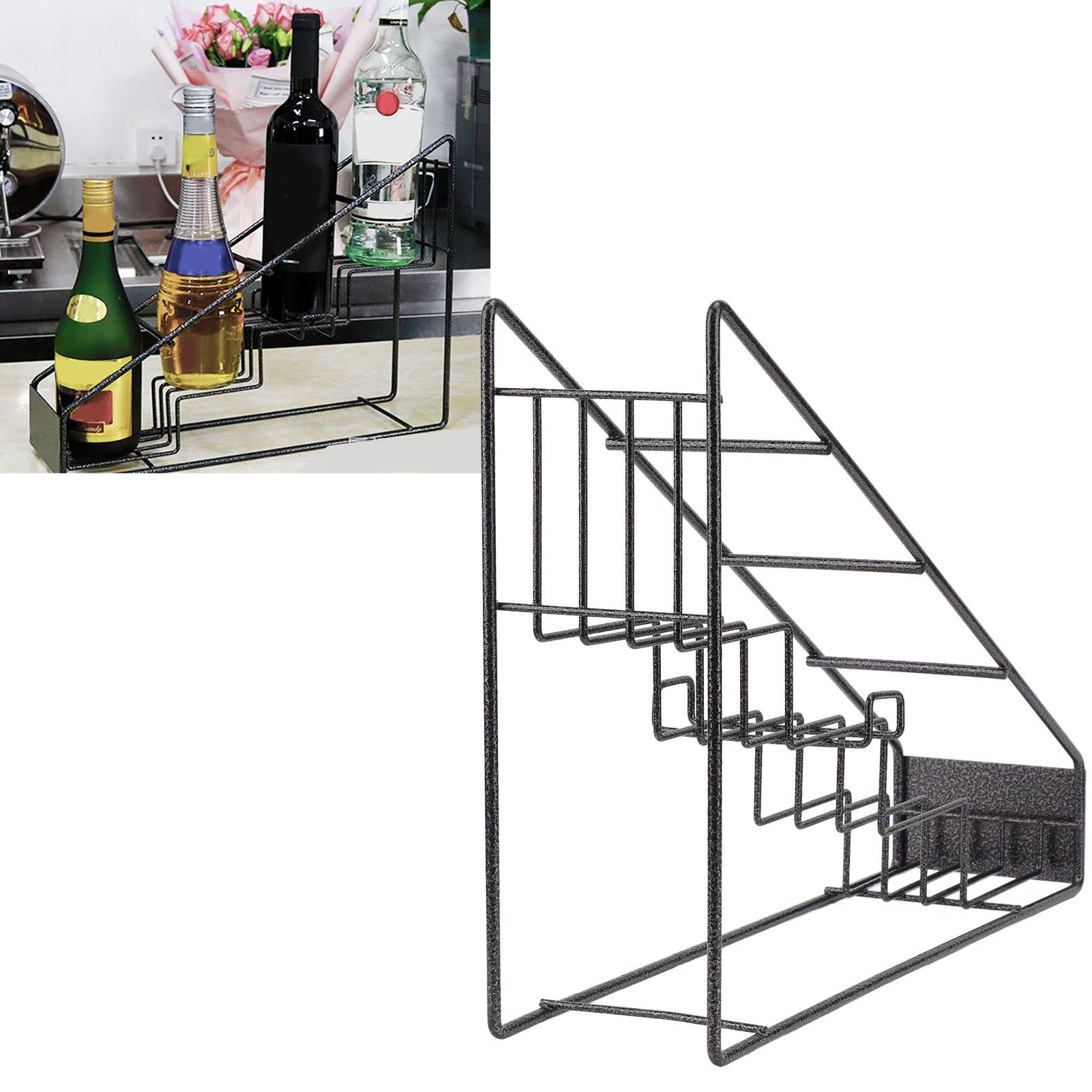 Wire Bottle Holder 4 Compartments Stainless Steel Syrup Bottle Holder Stable view 12