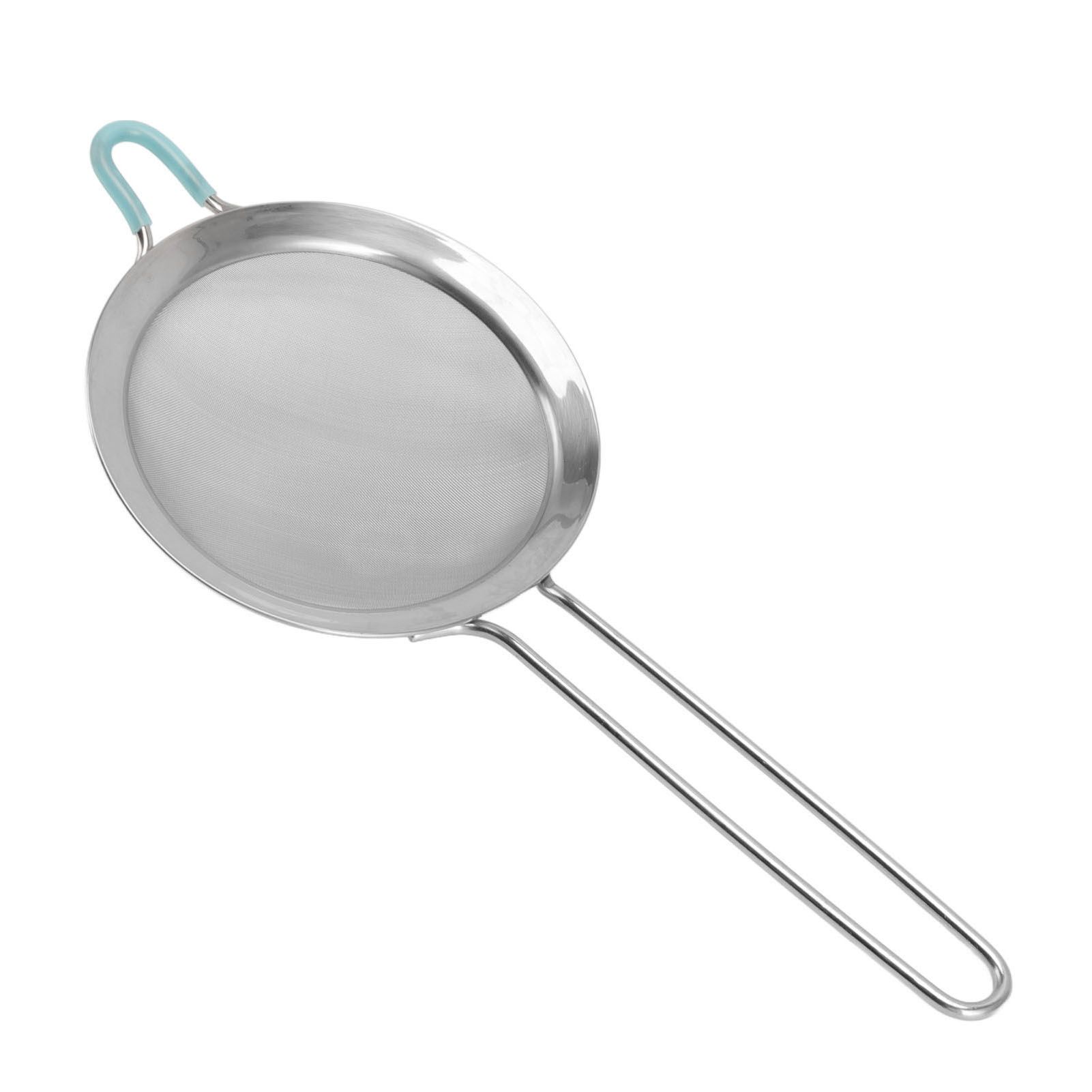 60 Mesh Fine Strainer Stainless Steel Handheld Flour Colander with Long Handle view 6