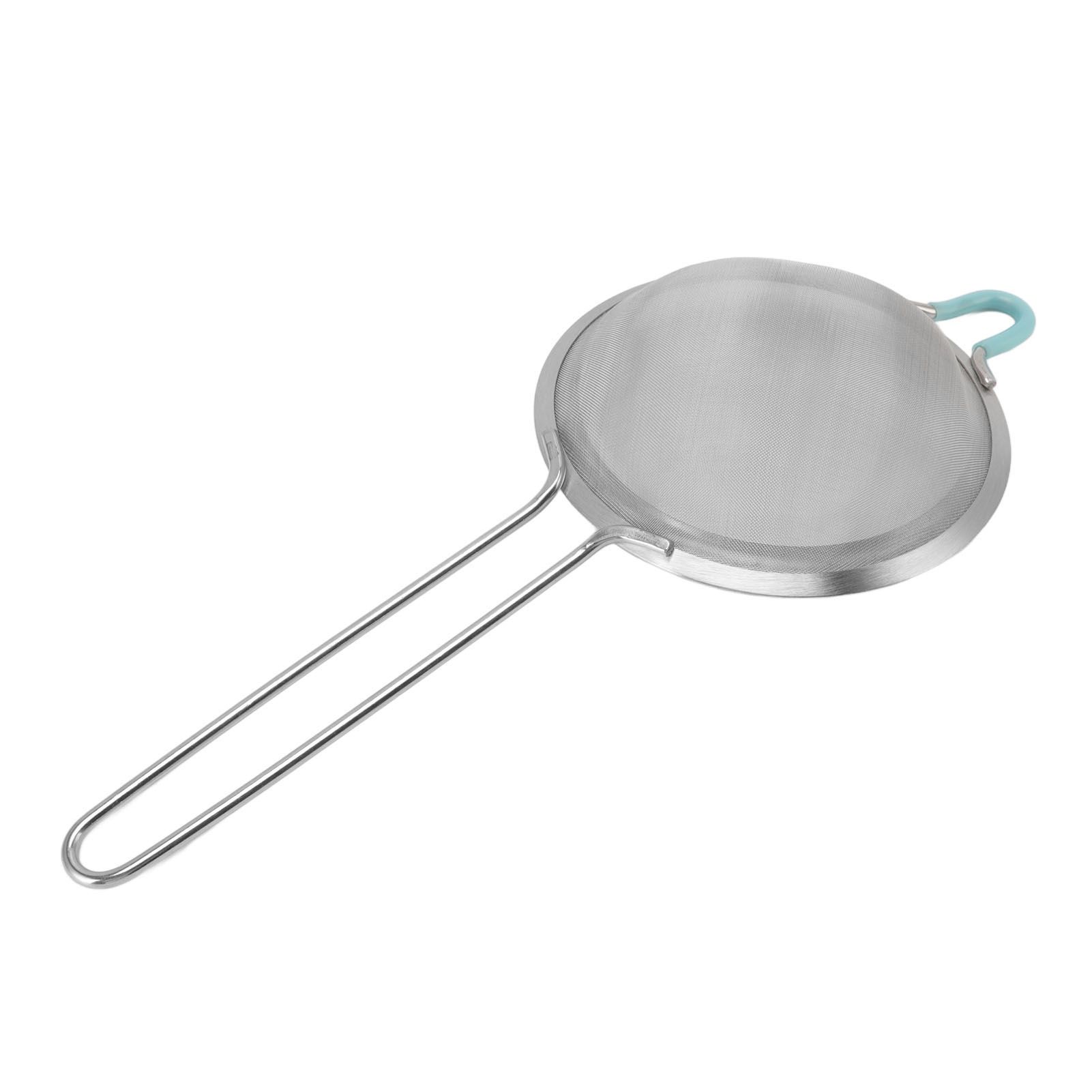 60 Mesh Fine Strainer Stainless Steel Handheld Flour Colander with Long Handle view 8