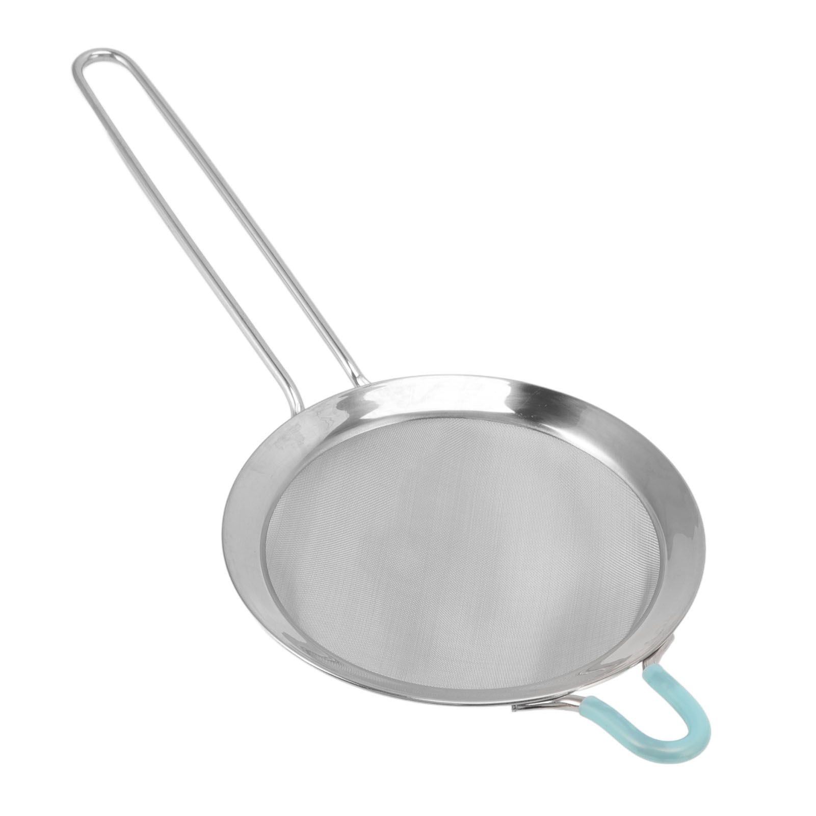 60 Mesh Fine Strainer Stainless Steel Handheld Flour Colander with Long Handle