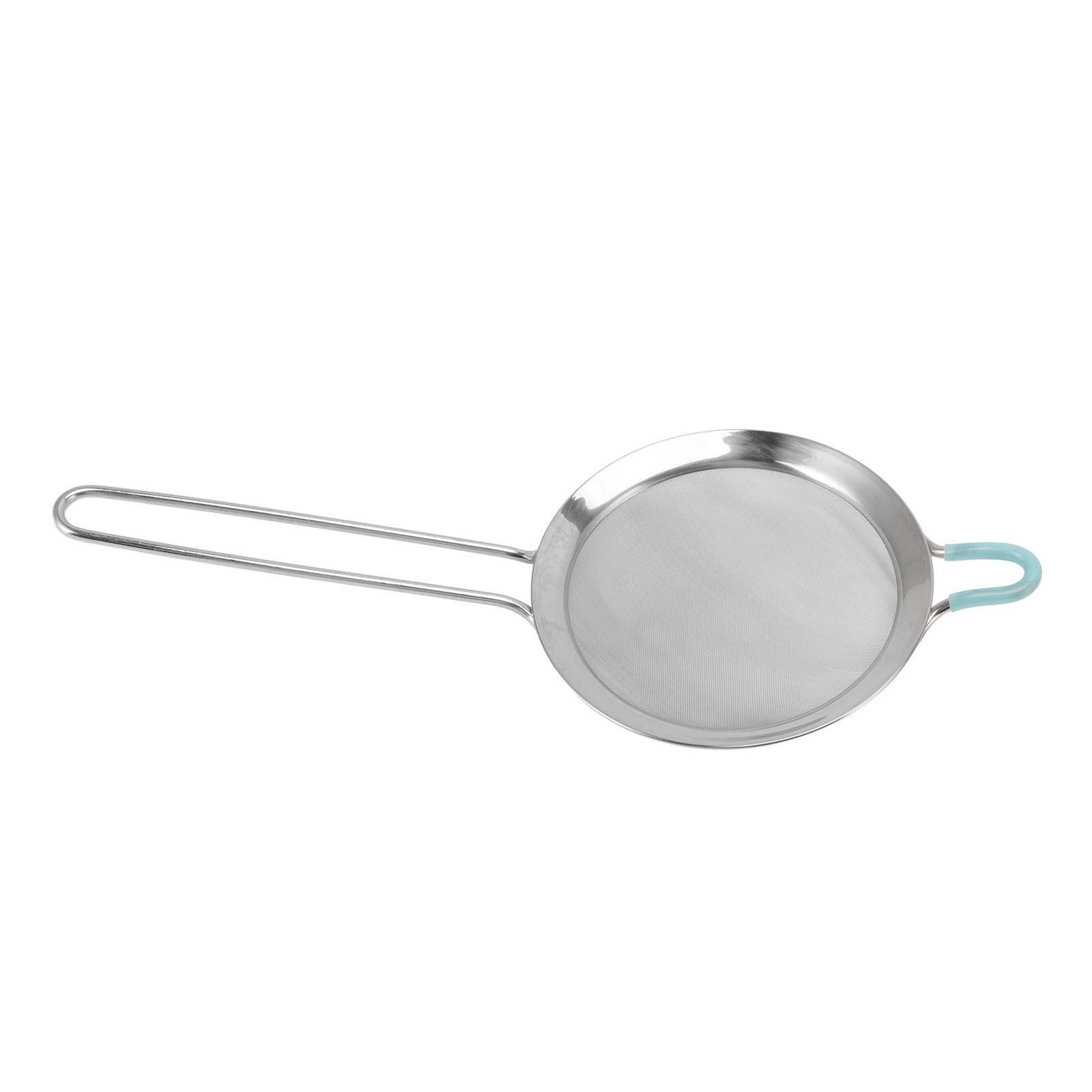 60 Mesh Fine Strainer Stainless Steel Handheld Flour Colander with Long Handle view 2