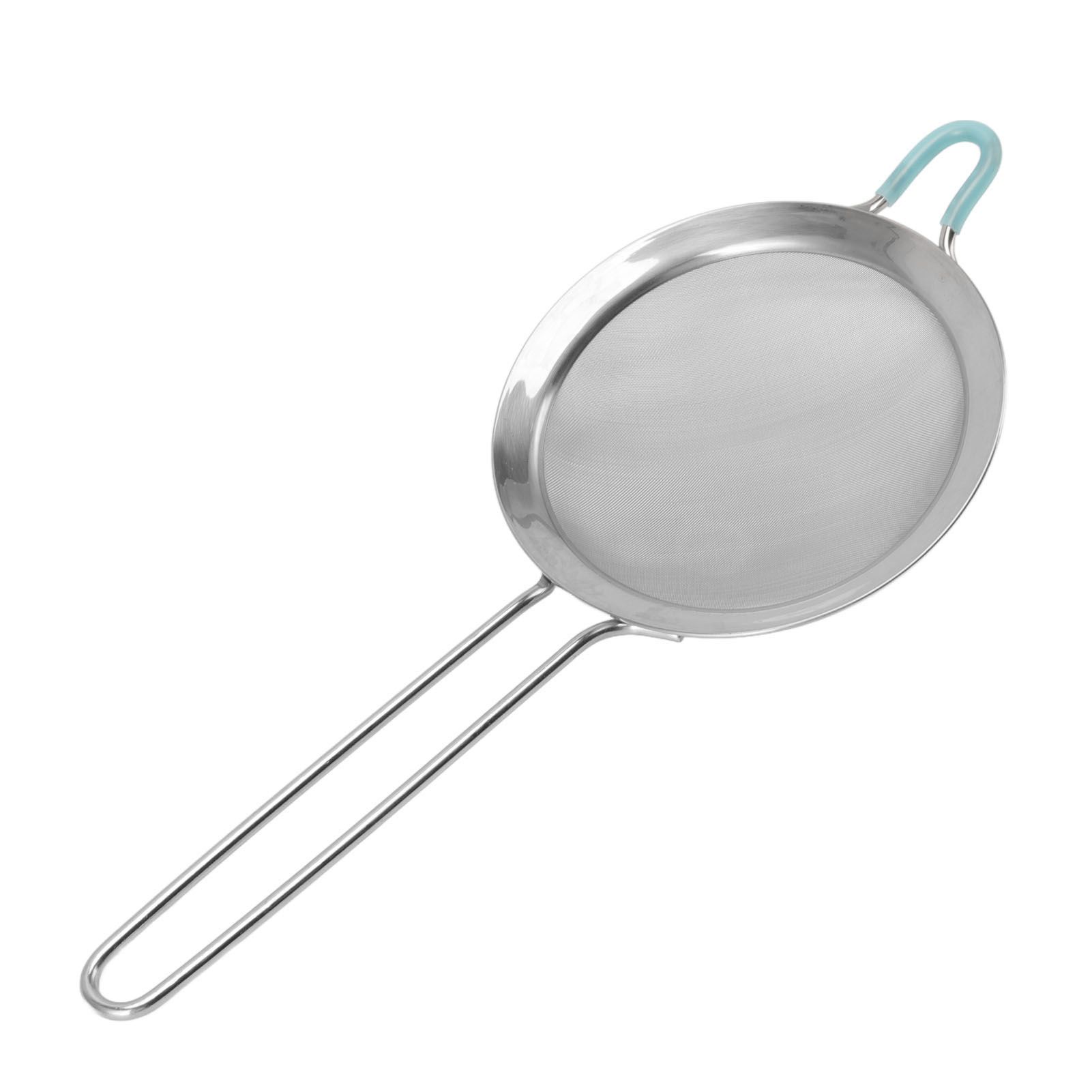 60 Mesh Fine Strainer Stainless Steel Handheld Flour Colander with Long Handle view 3