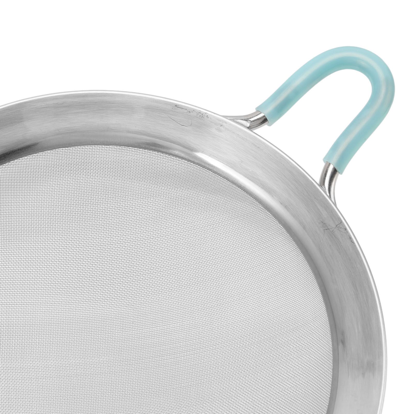 60 Mesh Fine Strainer Stainless Steel Handheld Flour Colander with Long Handle view 13
