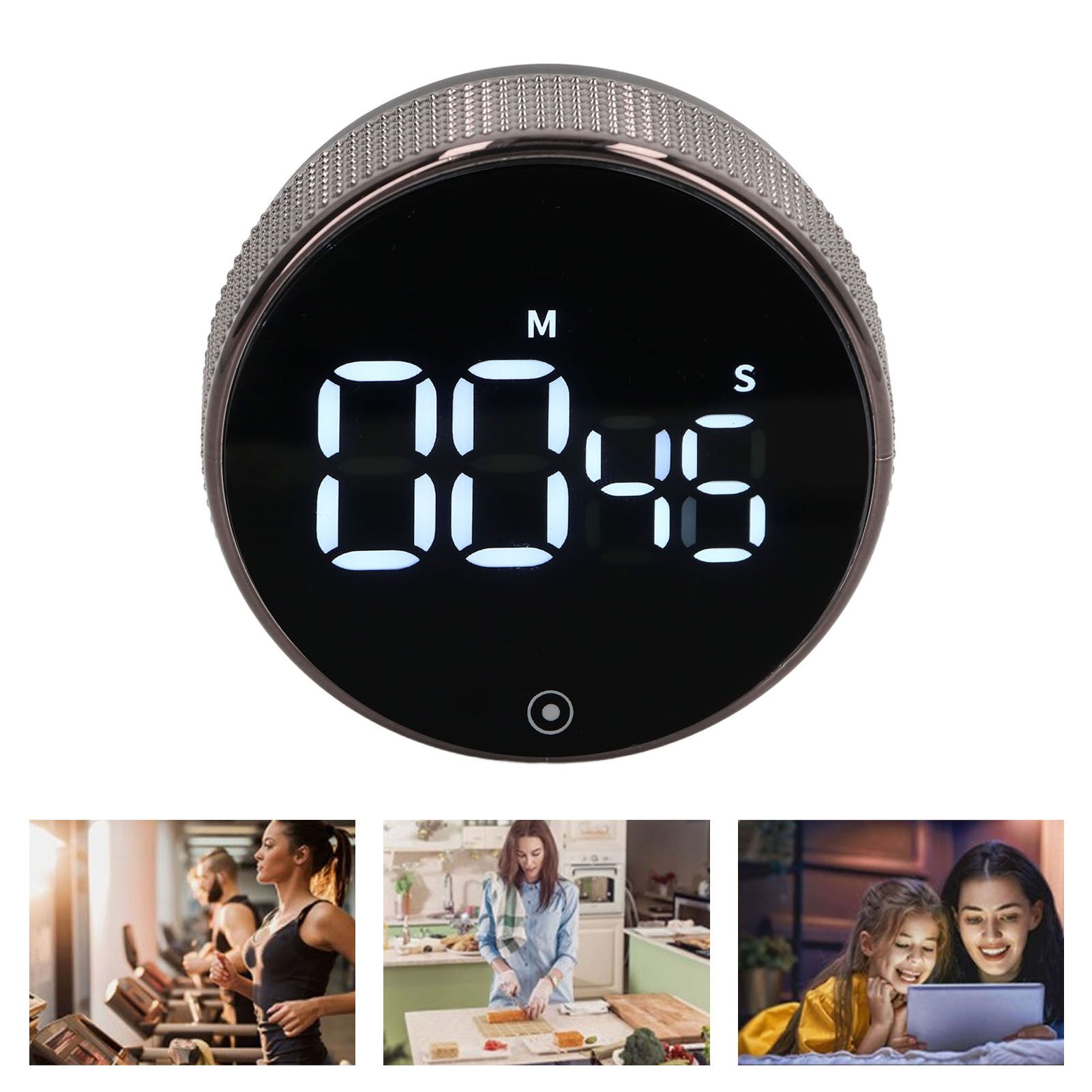 Kitchen Timer Rotating Silent Magnetic Suction Kids Study Timer LED Countdown view 12