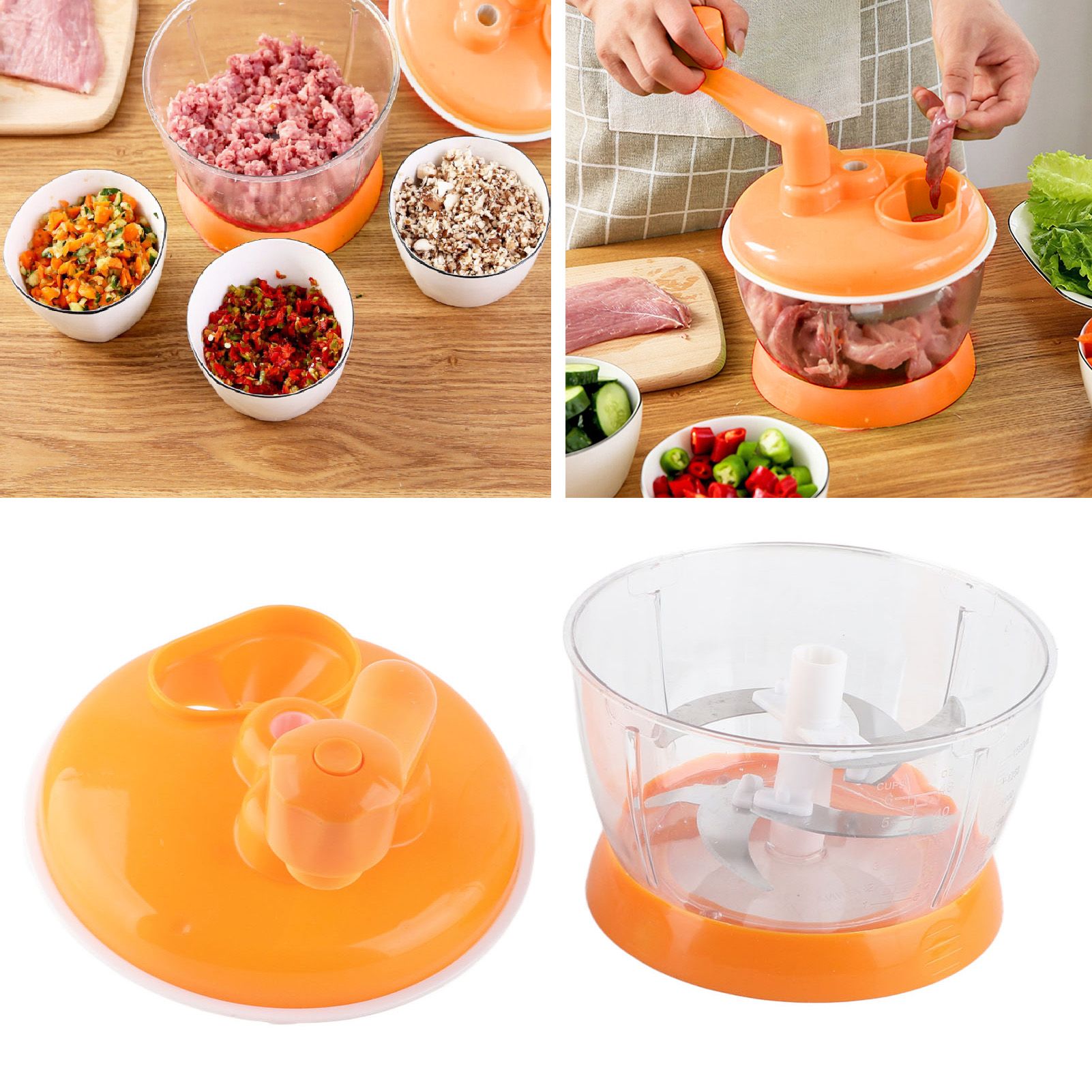 Manual Vegetable Grinder PP Stainless Steel Food Grade Compact Portable Food view 12