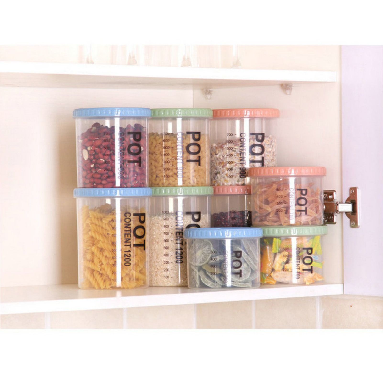 Storage Jars Plastic Material Stackable Transparent Body Large Capacity view 7