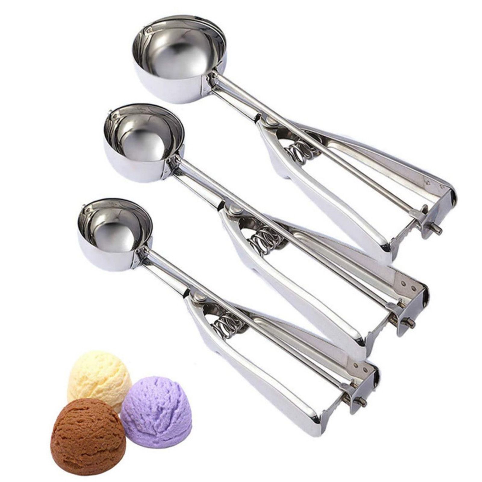 Stainless Steel Ice Cream Scoop Manual Ice Cream Ball Digger Scoop Kitchen view 6