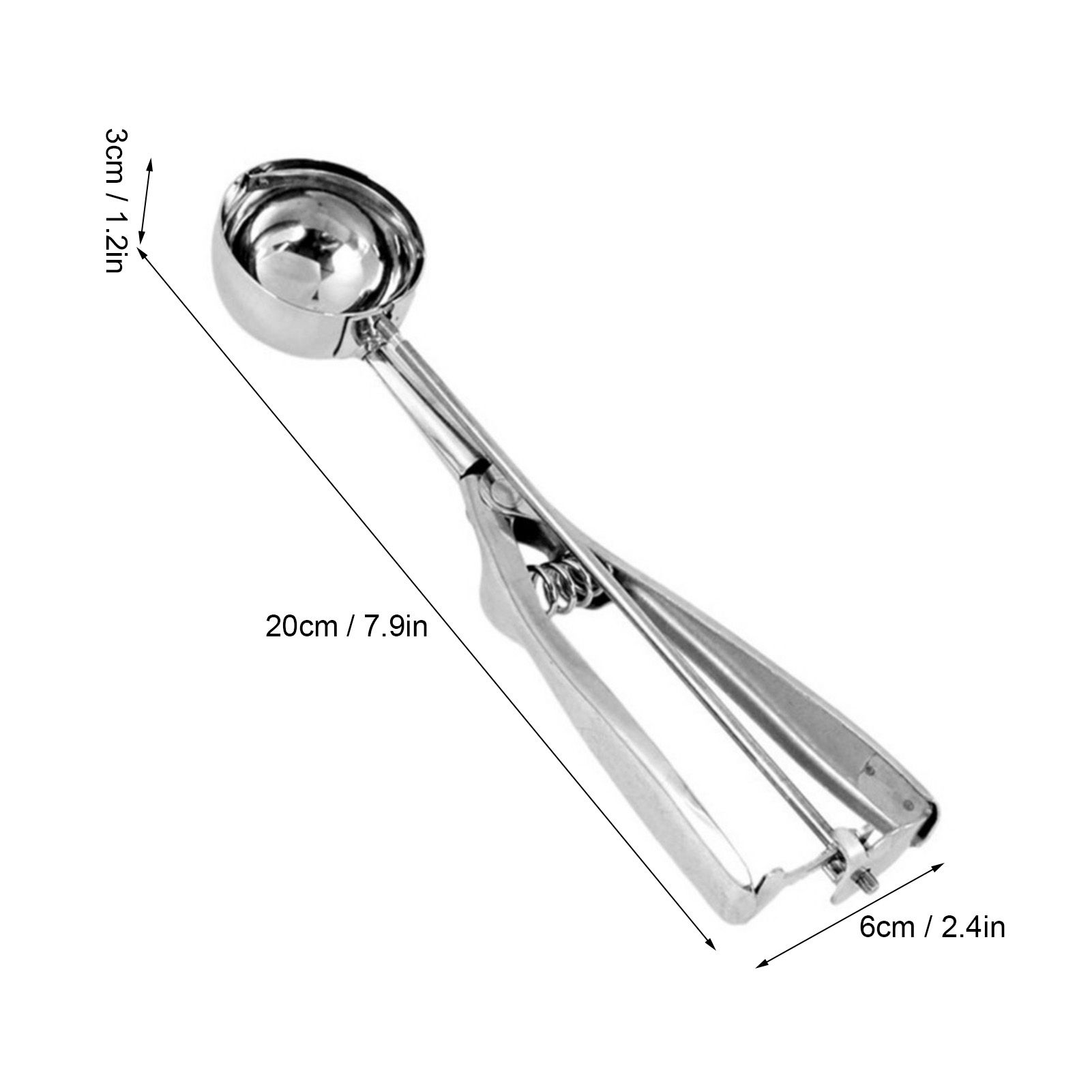 Stainless Steel Ice Cream Scoop Manual Ice Cream Ball Digger Scoop Kitchen view 8