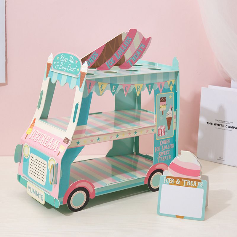 Cartoon Car Cake Stand Dessert Table DIY Disposable Paper Wedding Birthday view 2