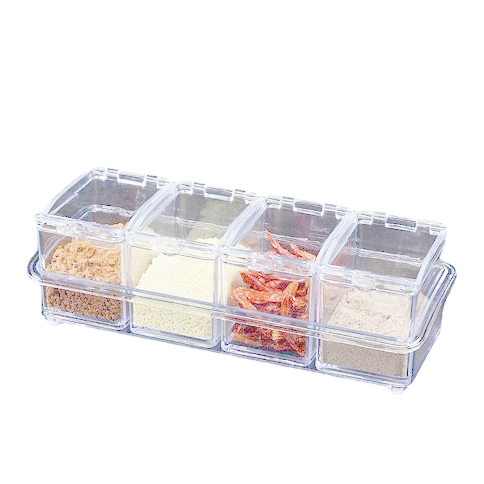 Kitchen Seasoning Jar Set Acrylic Condiment Storage Box Transparent Salt Sugar — image 1