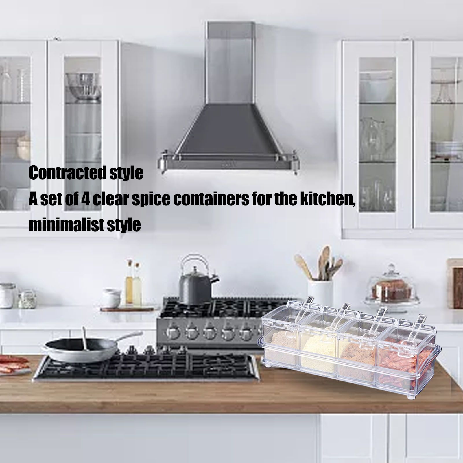 Kitchen Seasoning Jar Set Acrylic Condiment Storage Box Transparent Salt Sugar view 6