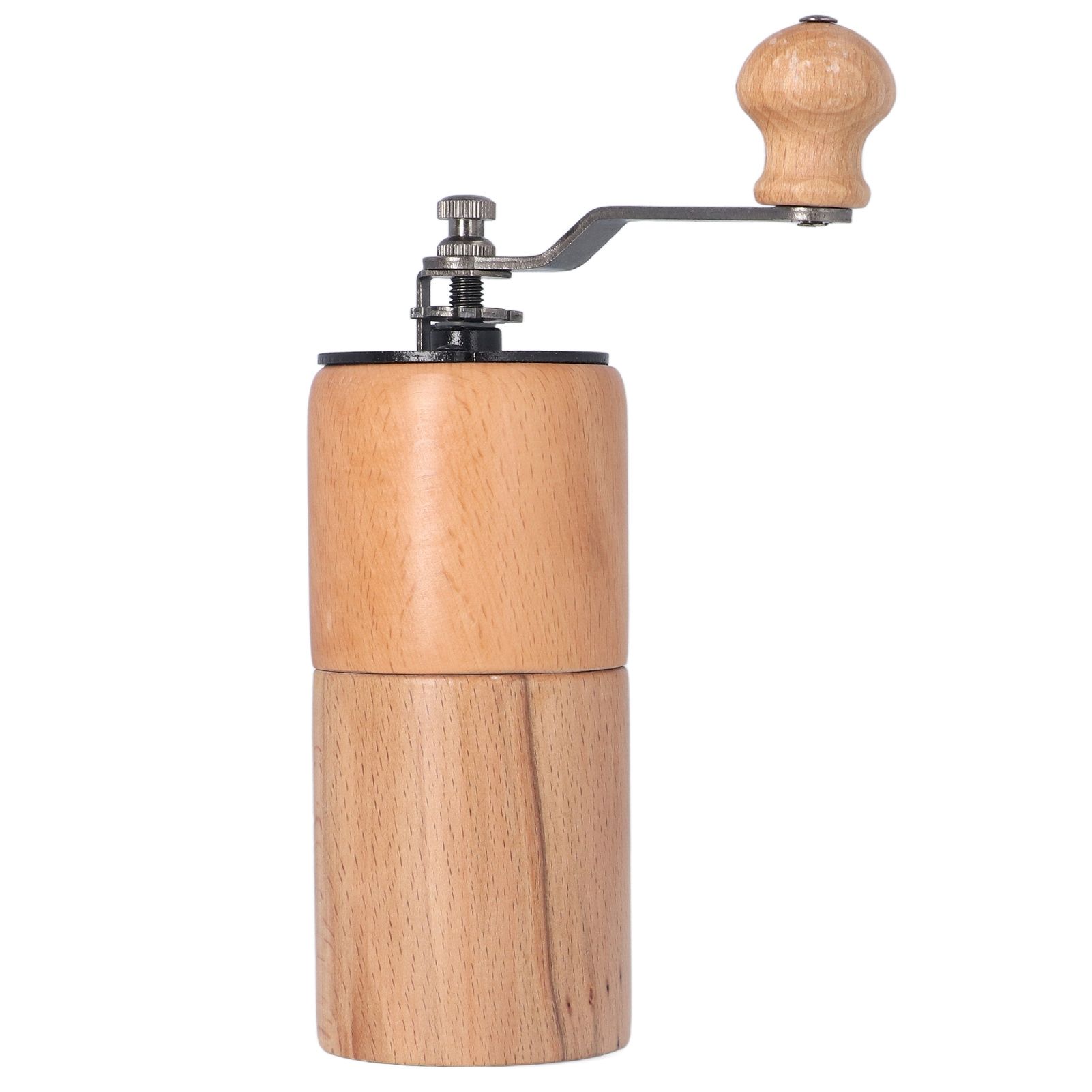 Manual Coffee Grinder Adjustable Coarseness Quiet Portable Wooden Hand Crank view 2