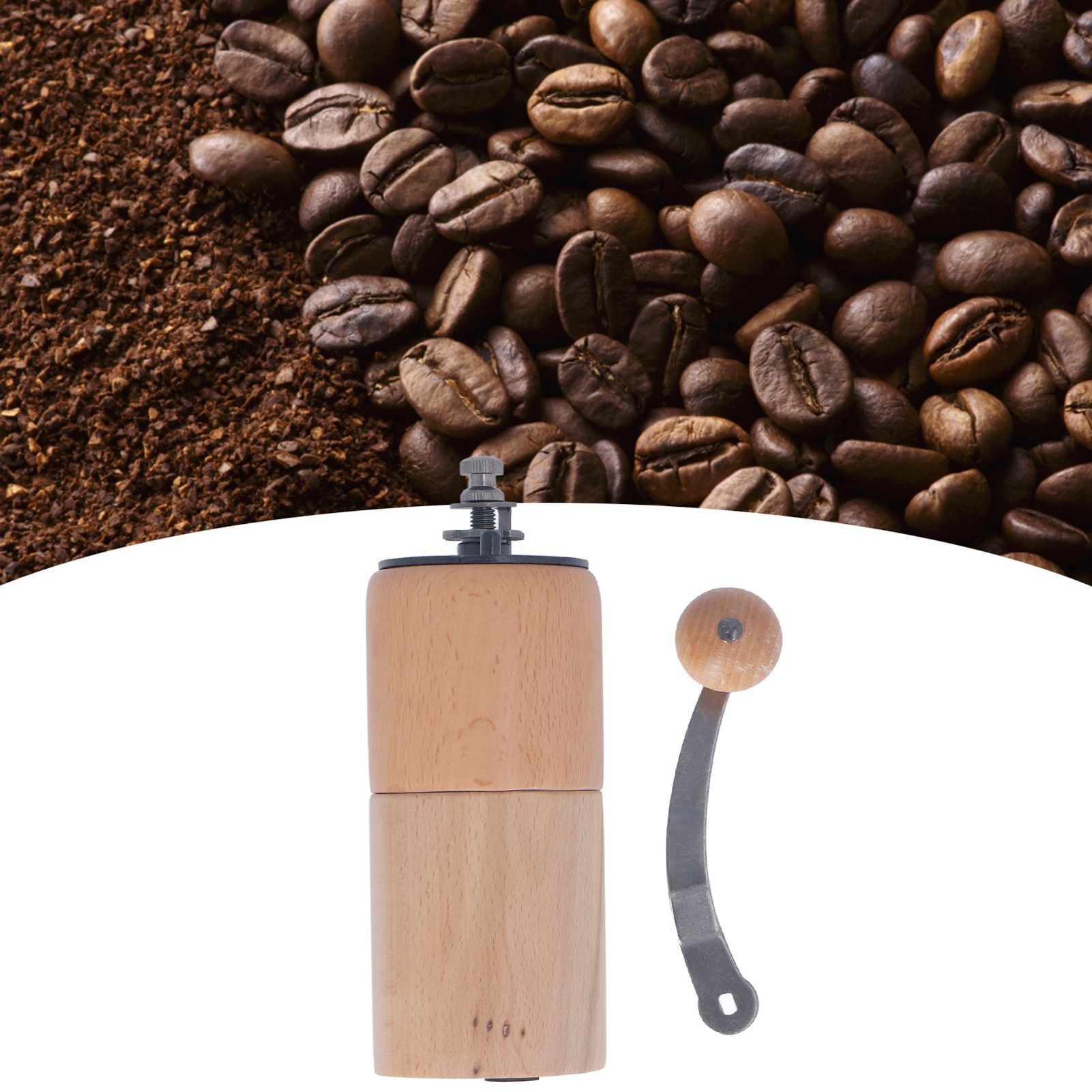 Manual Coffee Grinder Adjustable Coarseness Quiet Portable Wooden Hand Crank view 11