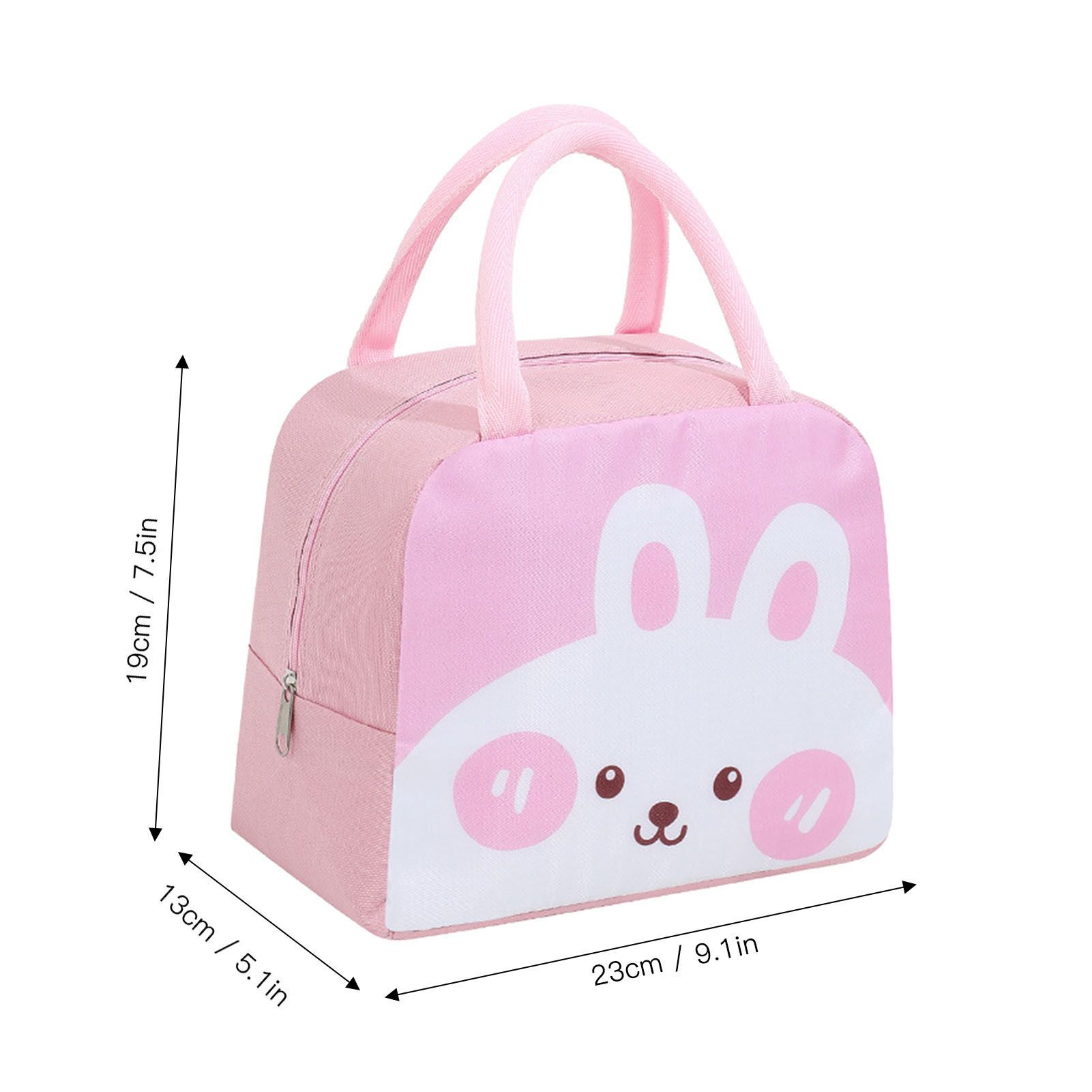 Lunch Bag Cute Cartoon Animal Pattern Waterproof Large Capacity Portable view 3
