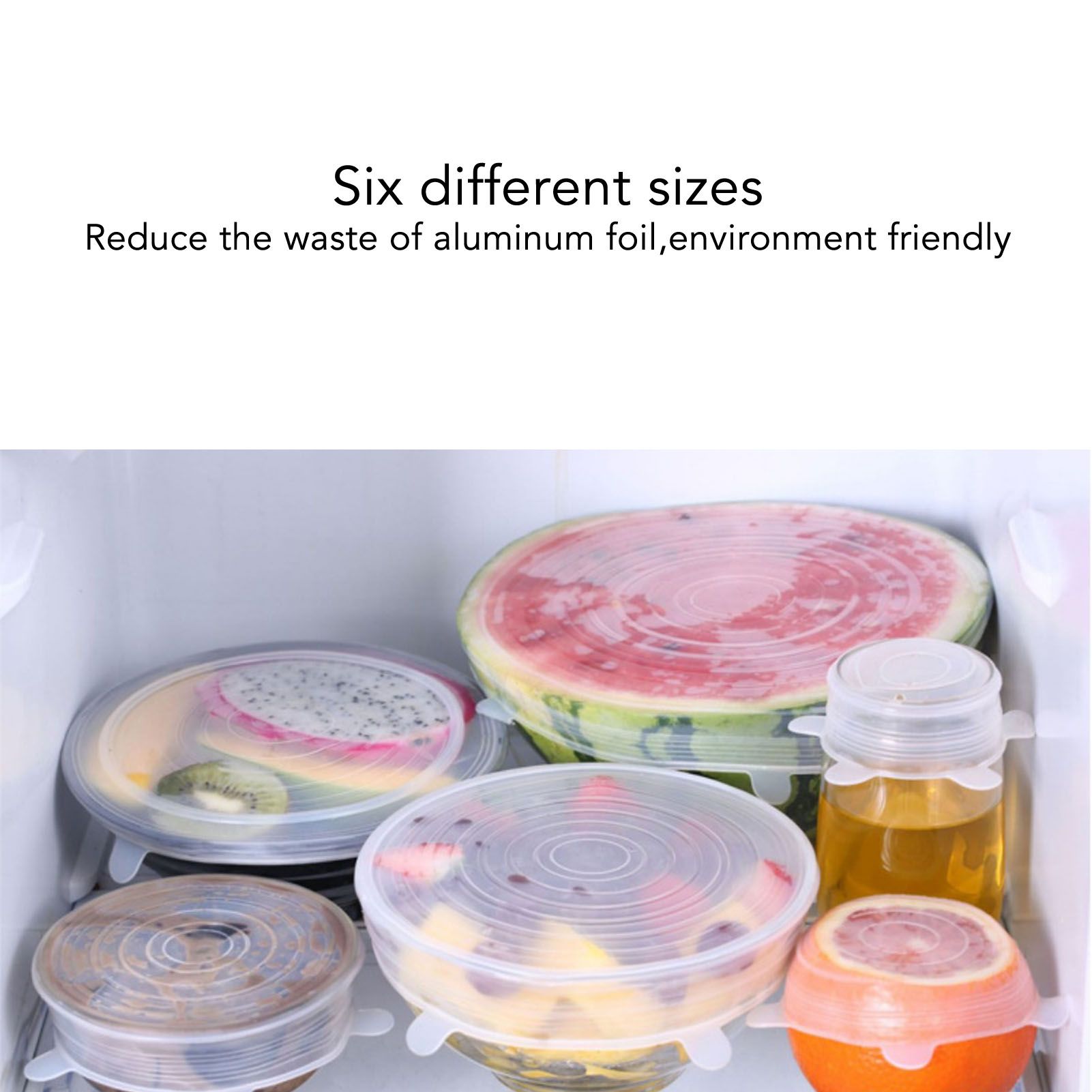 6 Pcs Silicone Stretch Lids High Temperature Resistance Round Reusable view 3