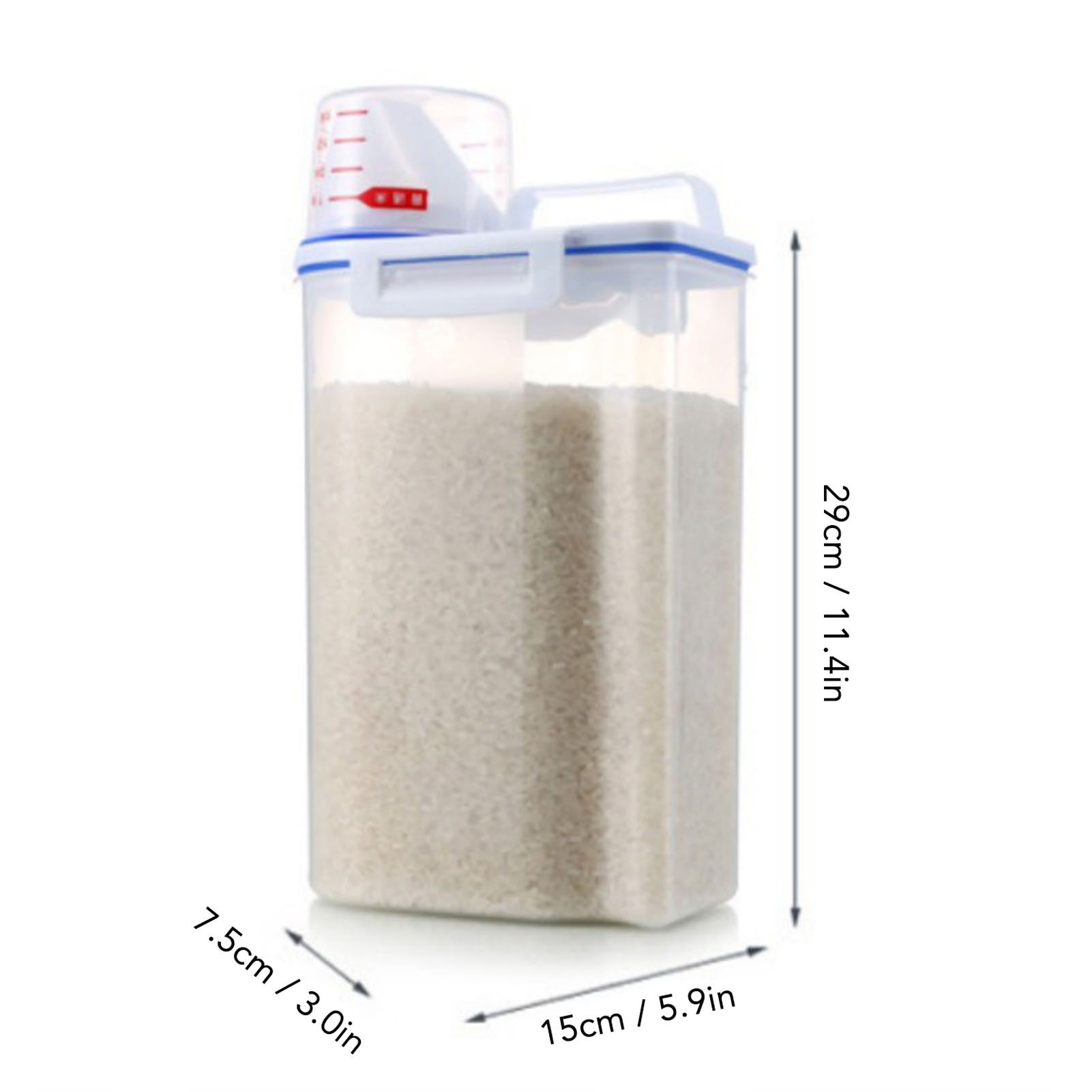 Rice Container Portable Compact 2kg Capacity Box Design Food Grade PP Plastic view 3