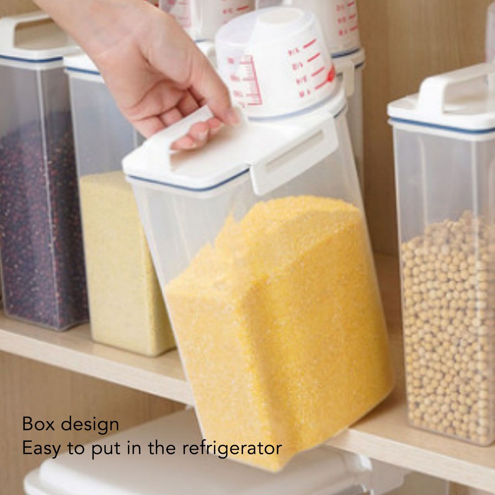 Rice Container Portable Compact 2kg Capacity Box Design Food Grade PP Plastic view 5