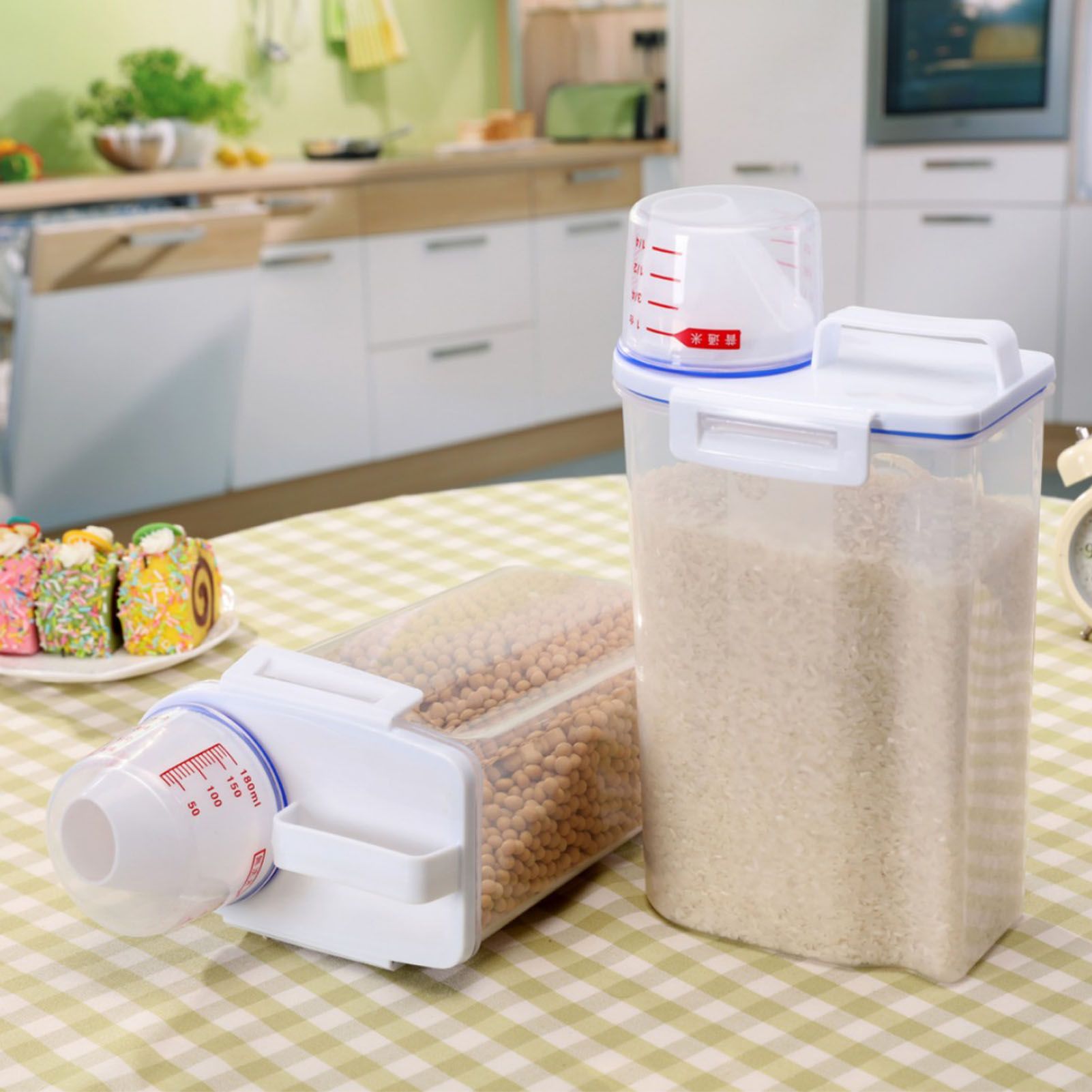 Rice Container Portable Compact 2kg Capacity Box Design Food Grade PP Plastic view 6