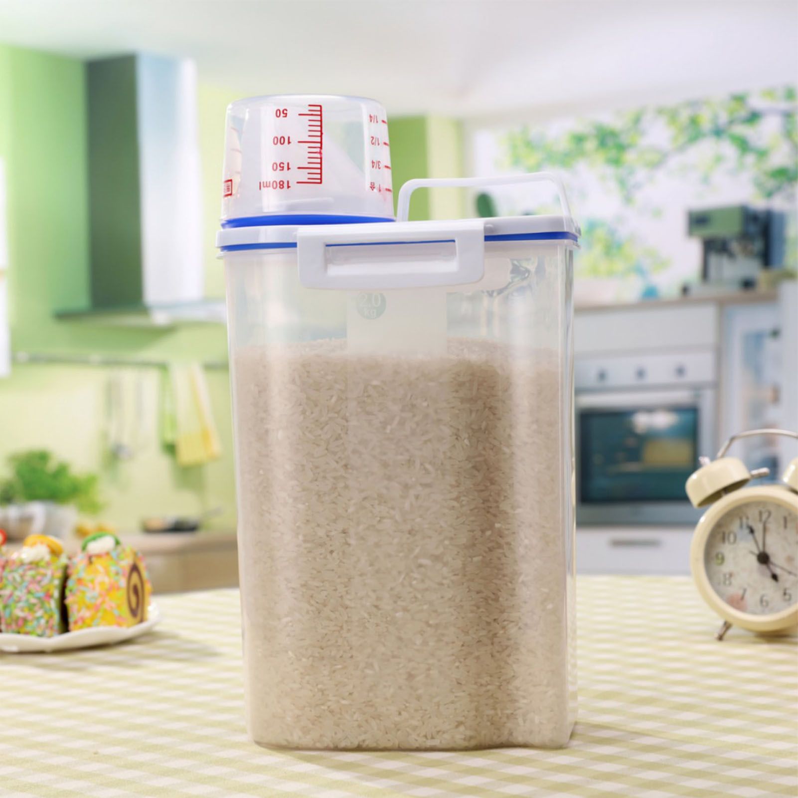 Rice Container Portable Compact 2kg Capacity Box Design Food Grade PP Plastic view 9