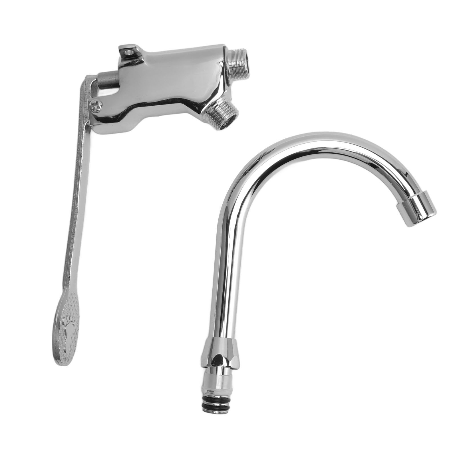 Foot Pedal Control Valve Faucet Stainless Steel Kitchen Sink Water Tap view 8