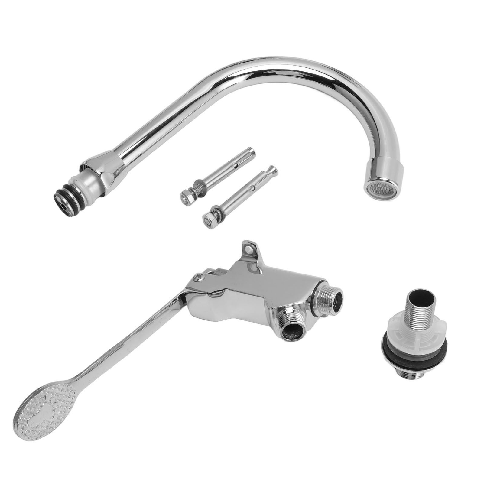 Foot Pedal Control Valve Faucet Stainless Steel Kitchen Sink Water Tap view 9