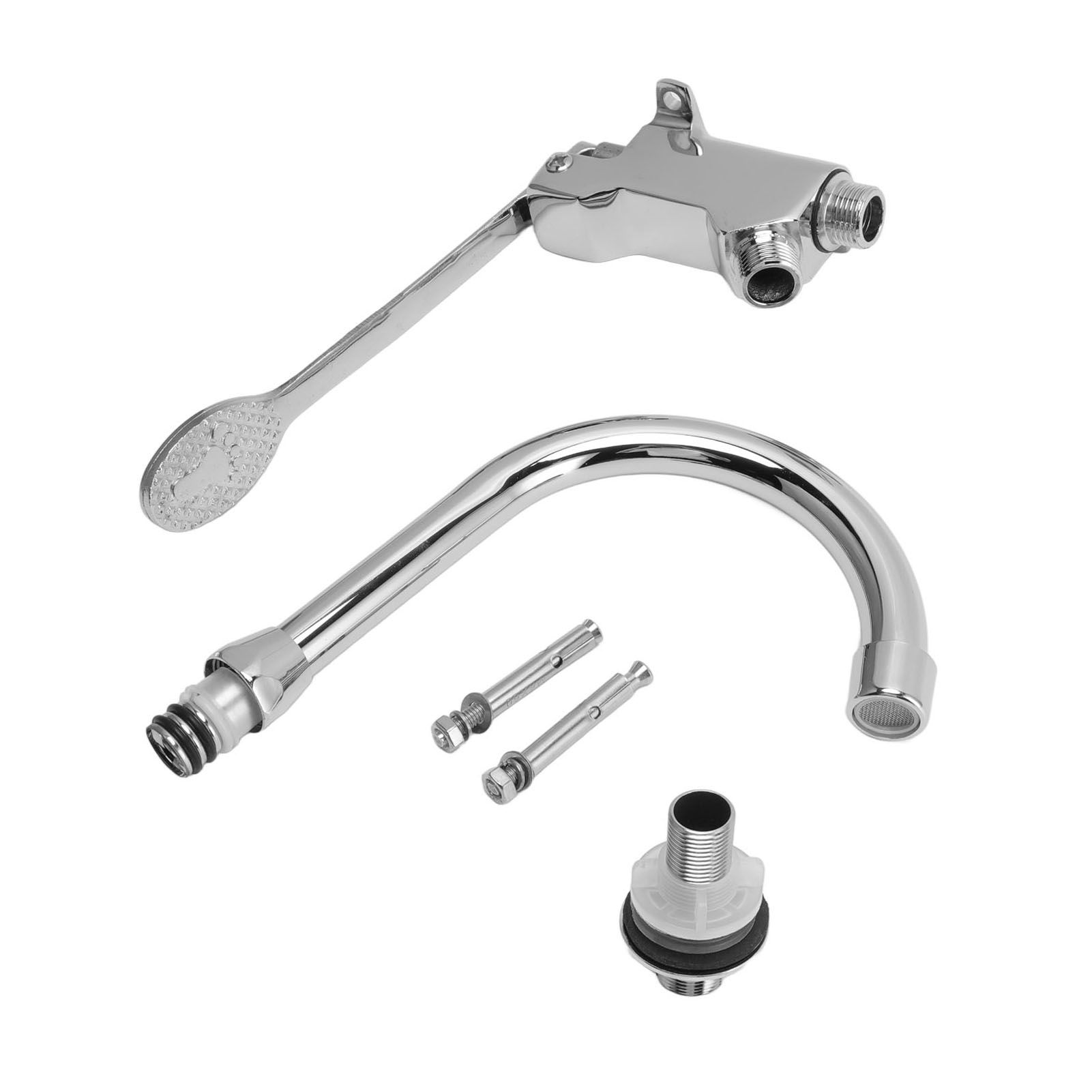 Foot Pedal Control Valve Faucet Stainless Steel Kitchen Sink Water Tap view 10