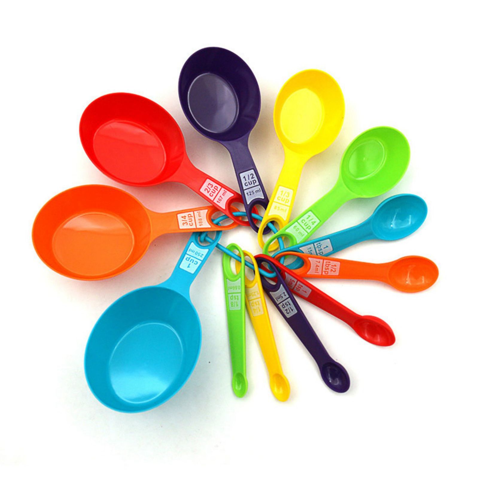 12Pcs Colorful Measure Cups and Spoons Set Safe Healthy Easy Storage DIY view 2