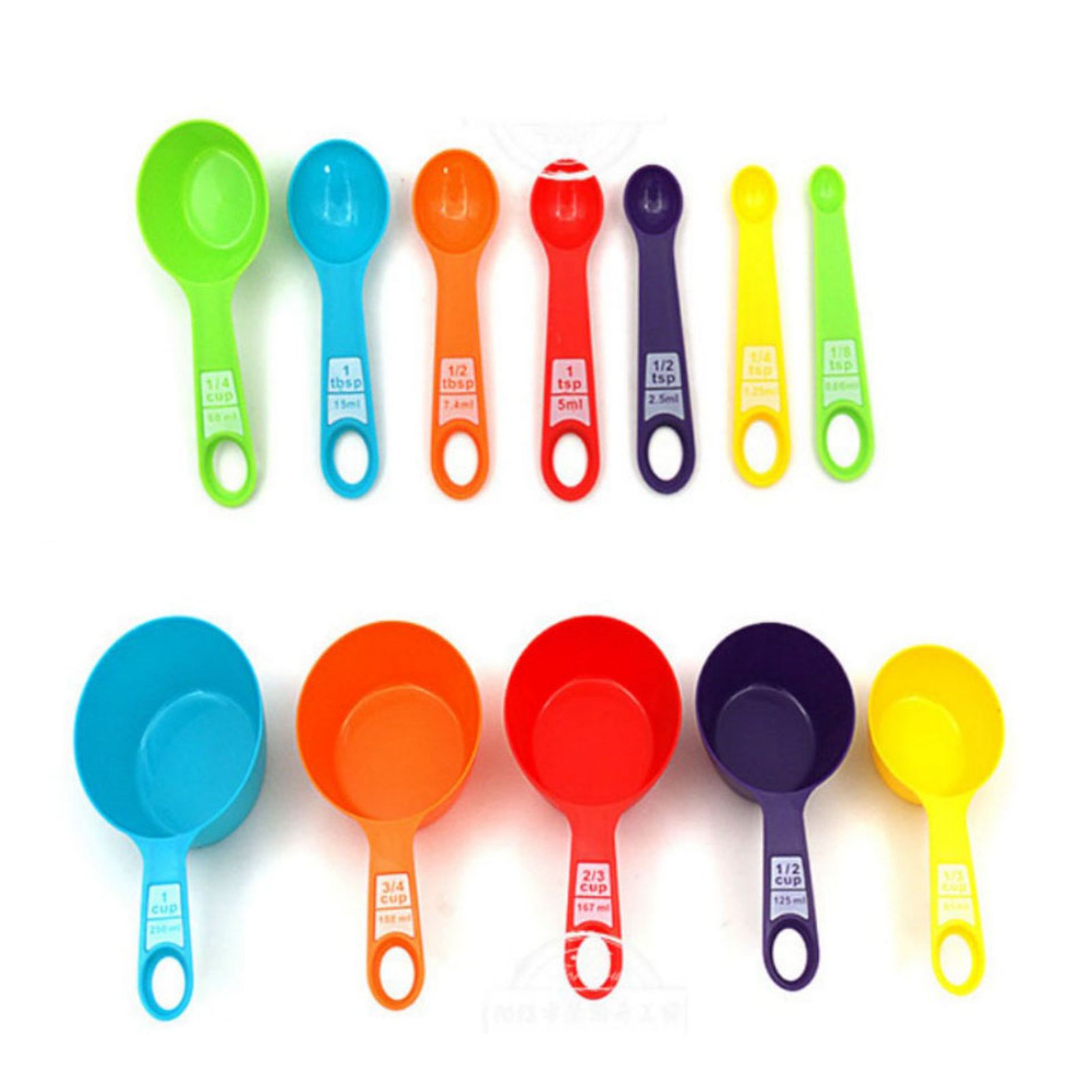 12Pcs Colorful Measure Cups and Spoons Set Safe Healthy Easy Storage DIY view 3