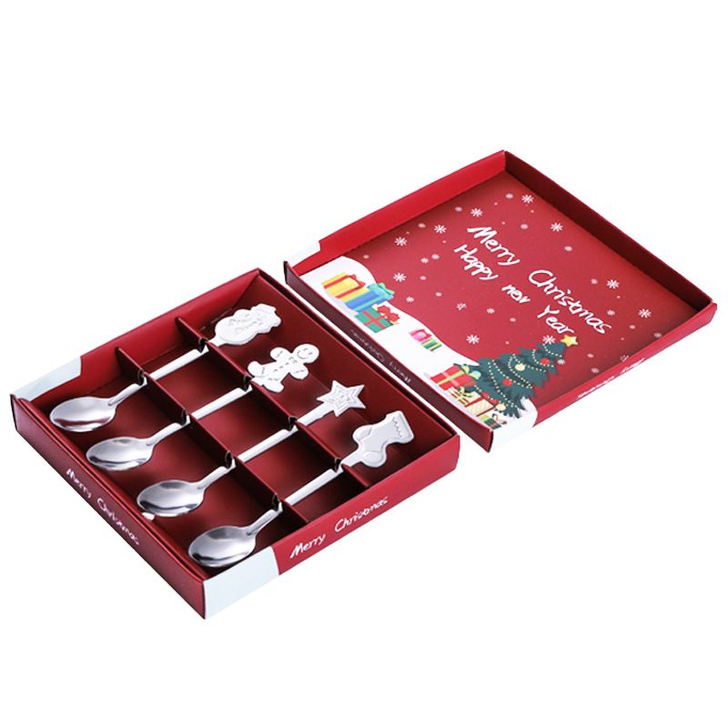 Coffee Spoon Set Stainless Steel Dessert Cake Spoon for Christmas Gifts Family