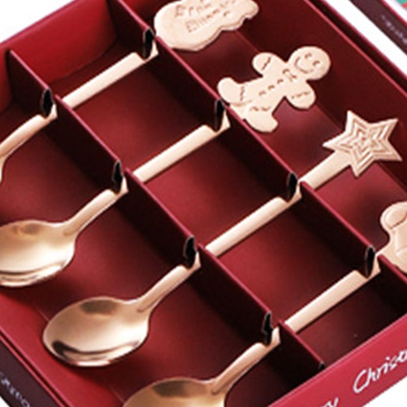 Coffee Spoon Set Stainless Steel Dessert Cake Spoon for Christmas Gifts Family view 3