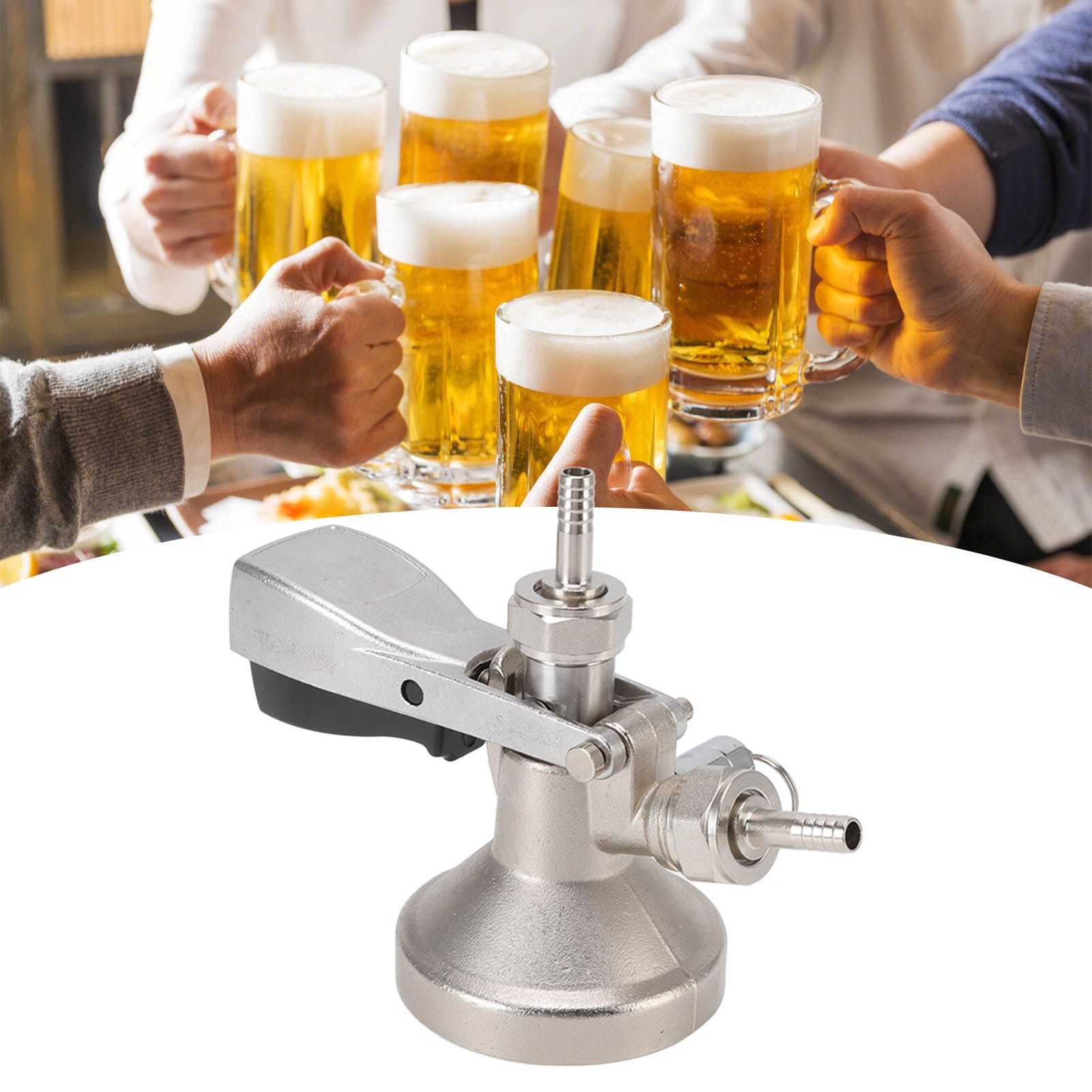 G Type Beer Keg Coupler Stainless Steel Probe Brass Body Triangular Beer view 11