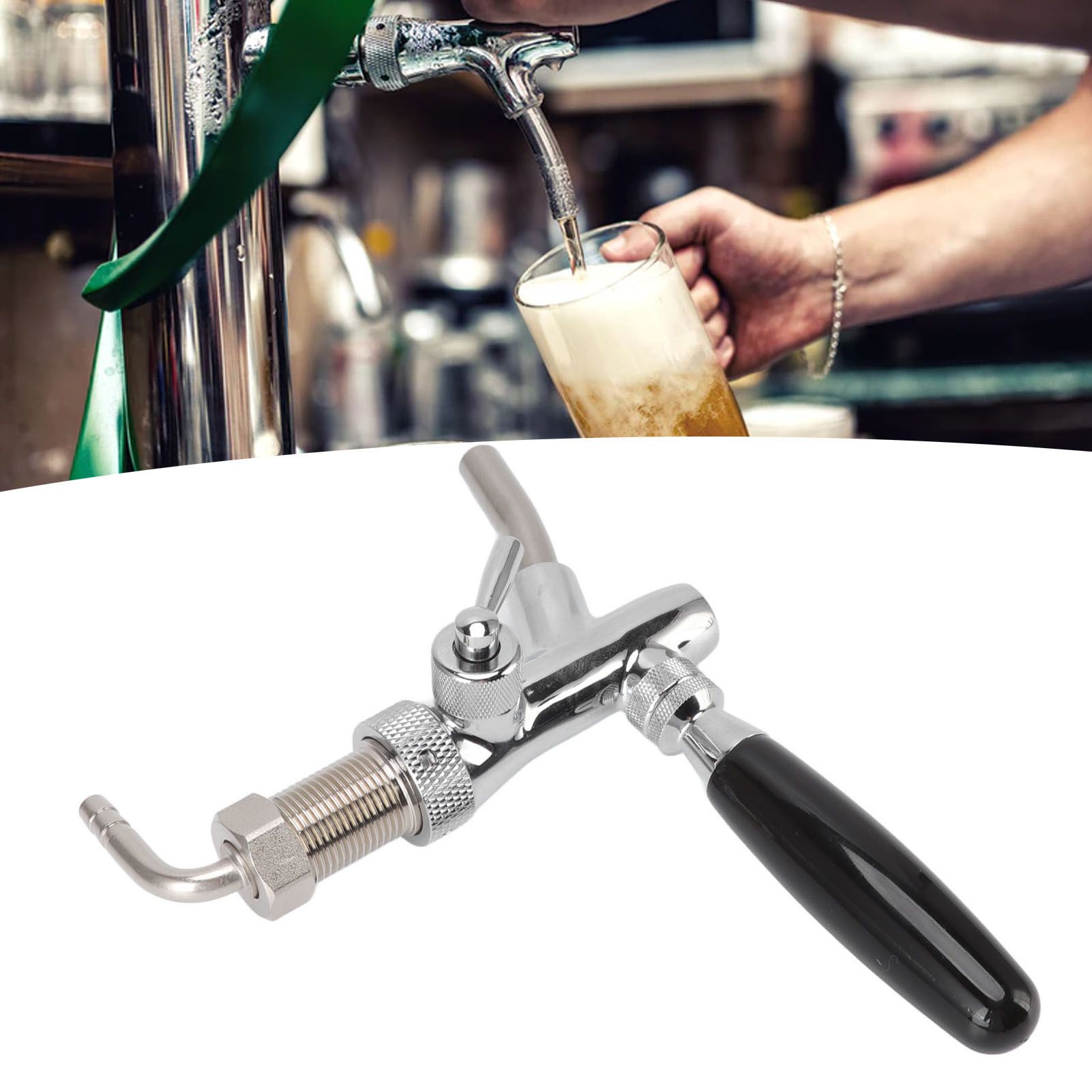 G5/8 Beer Tap Faucet Stainless Steel 304 Draft Beer Dispenser Faucet Beer Flow view 12