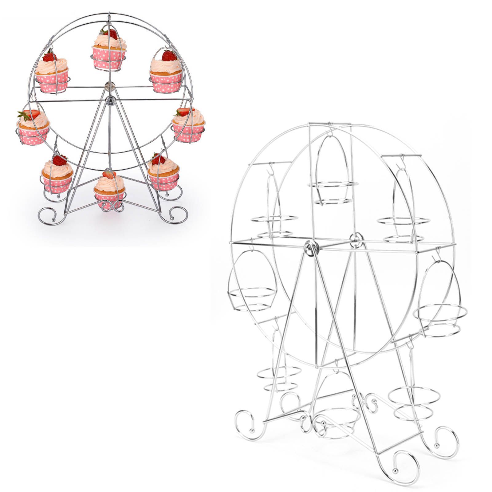 Cupcake Display Rack Iron Rotatable Eight Cupcakes Wheel Cupcake Stand for DIY view 11