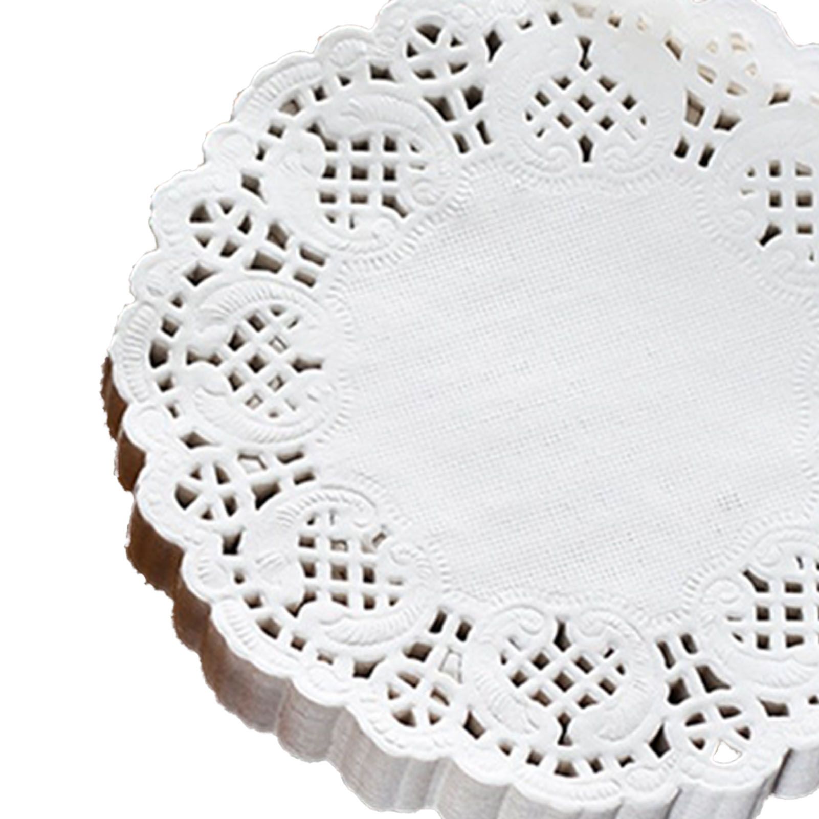 150pcs White Lace Round Paper Doilies Disposable Hollow Flower Oil Absorbing view 4