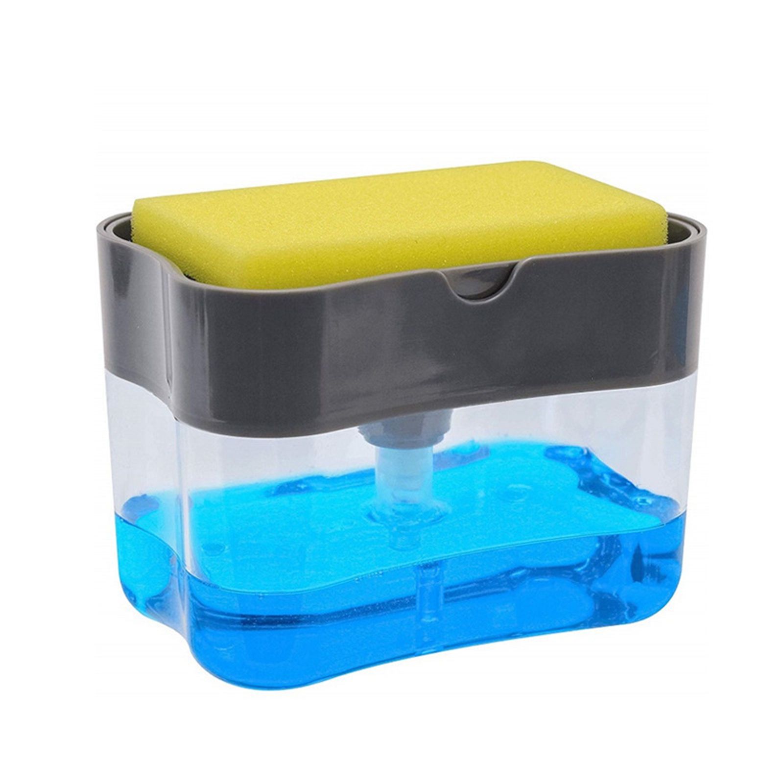 Dish Soap Dispenser Press Design Automatically Liquid Dispenser Box Sponge — image 1
